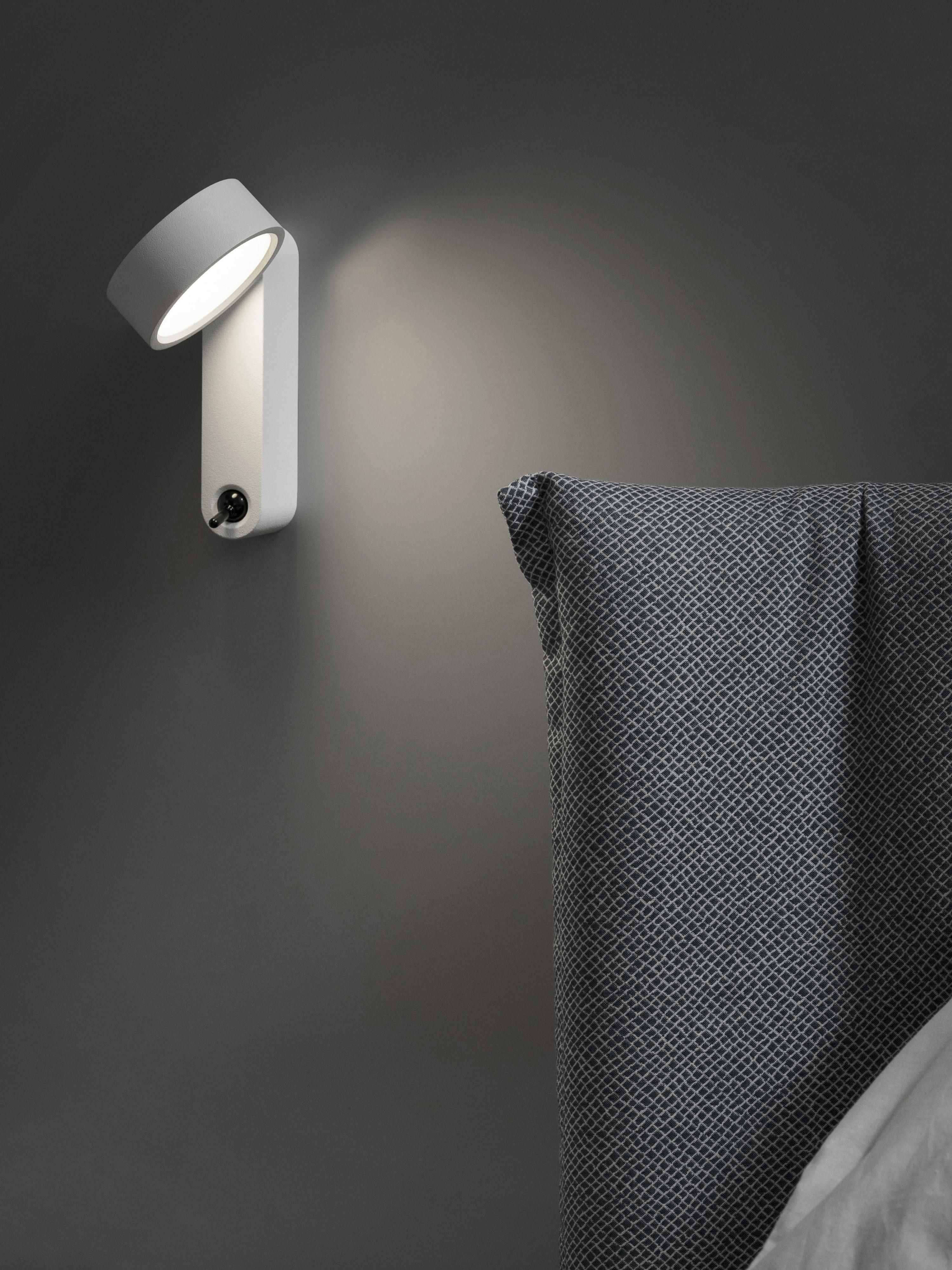 Petite applique LED avec abat-jour réglable Ulysses - Blanc, mat