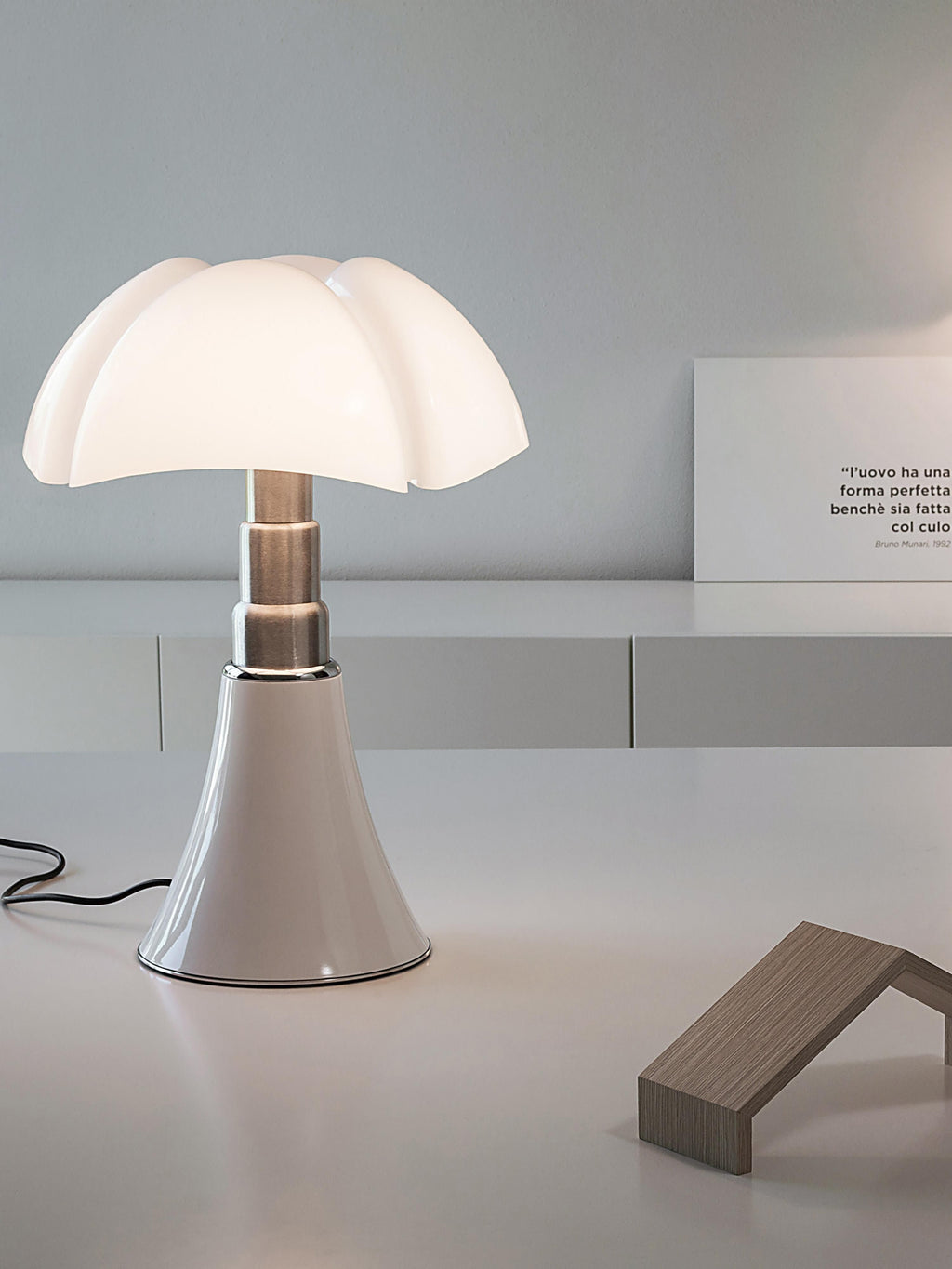 Grande lampe à poser LED à intensité variable Luca, hauteur ajustable - Blanc, haute brillance