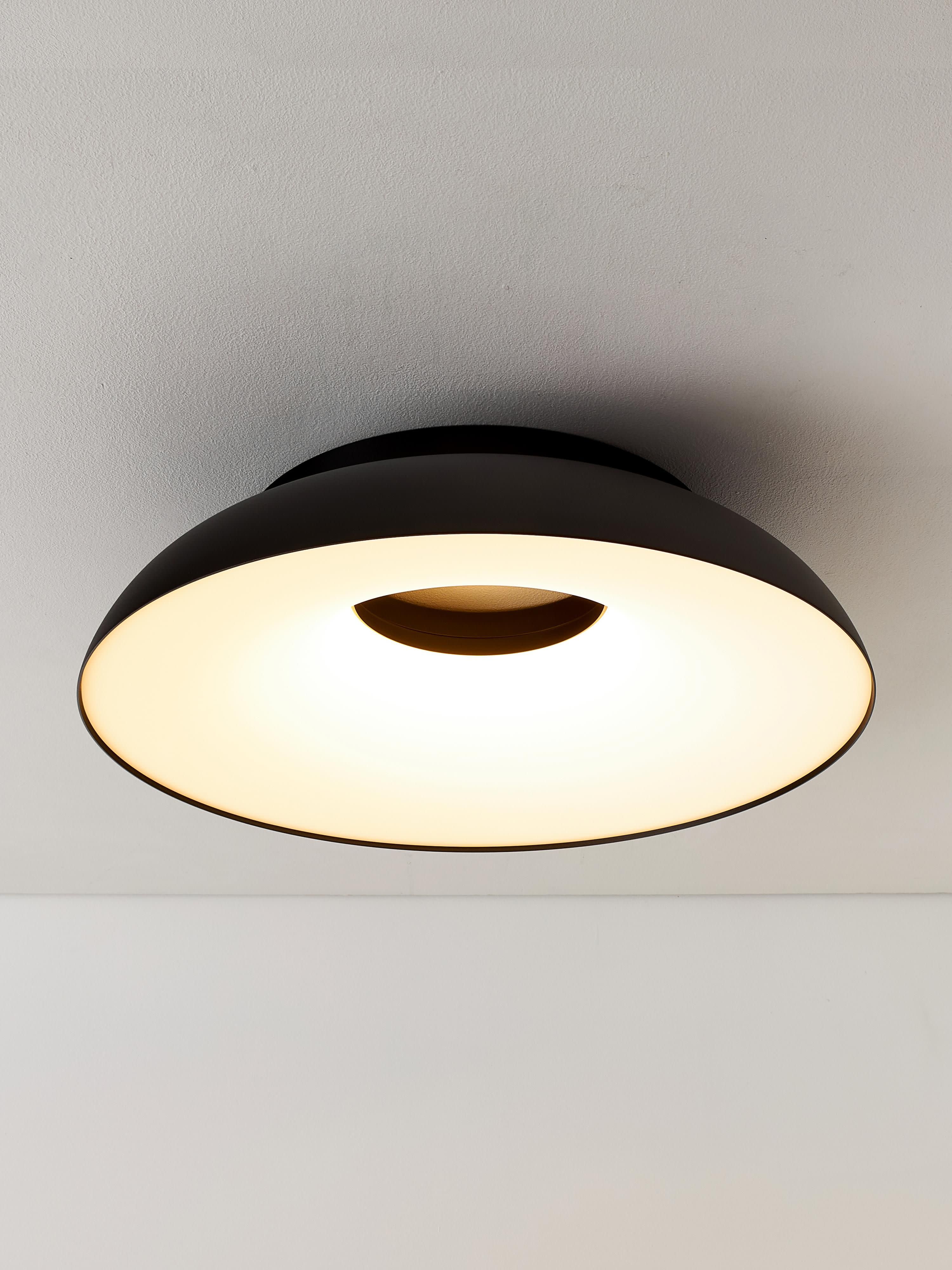 Grand plafonnier LED intensité lumineuse variable Roland - Noir