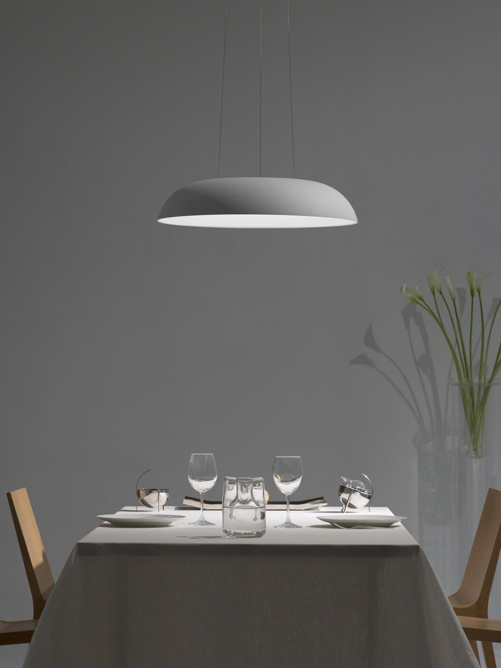 Grande suspension LED Roland, intensité ajustable - Blanc