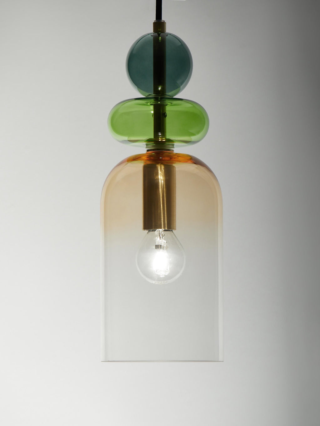 Petite suspension Fenrir - Tons verts, jaune moutarde