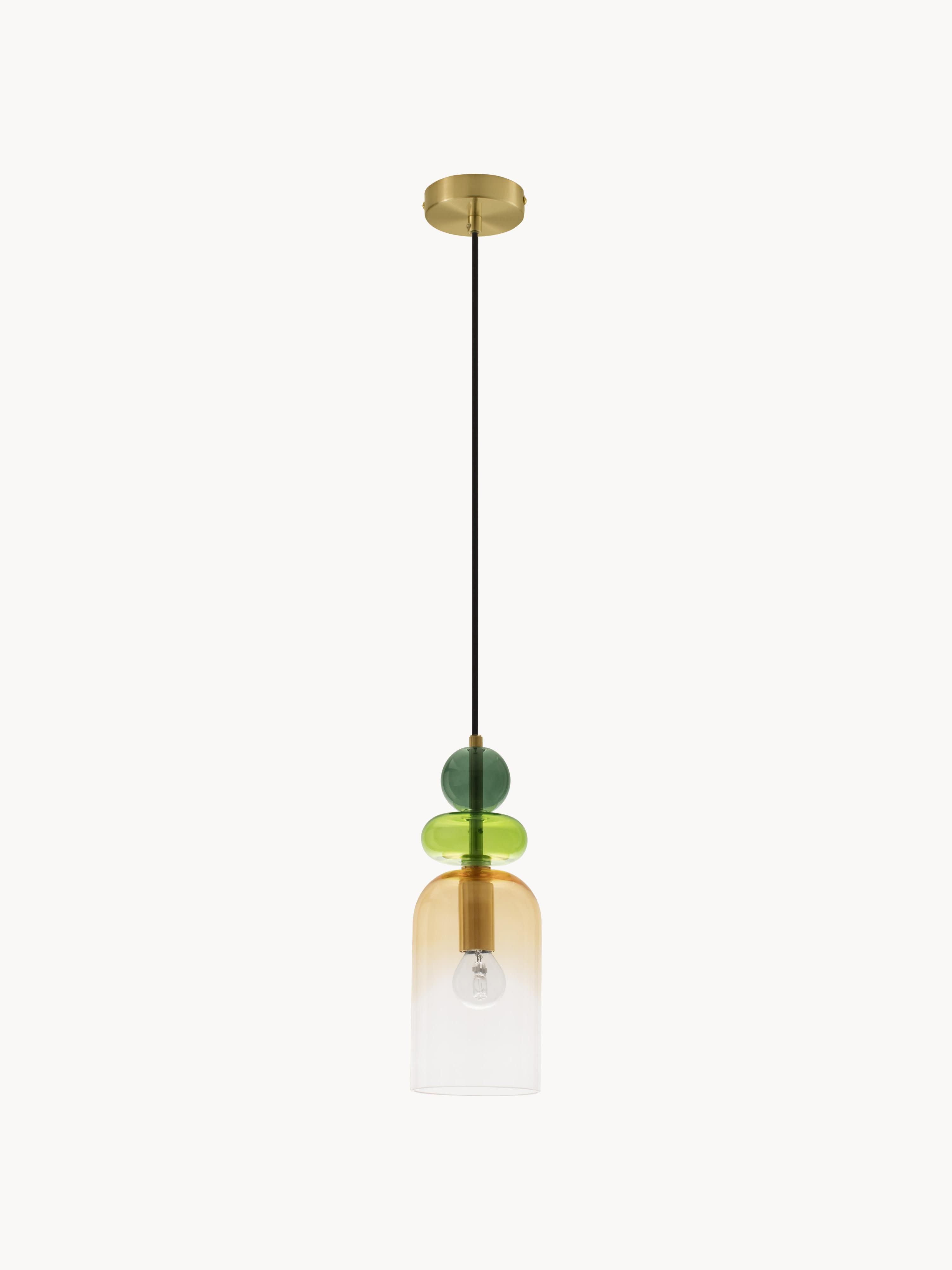 Petite suspension Fenrir - Tons verts, jaune moutarde