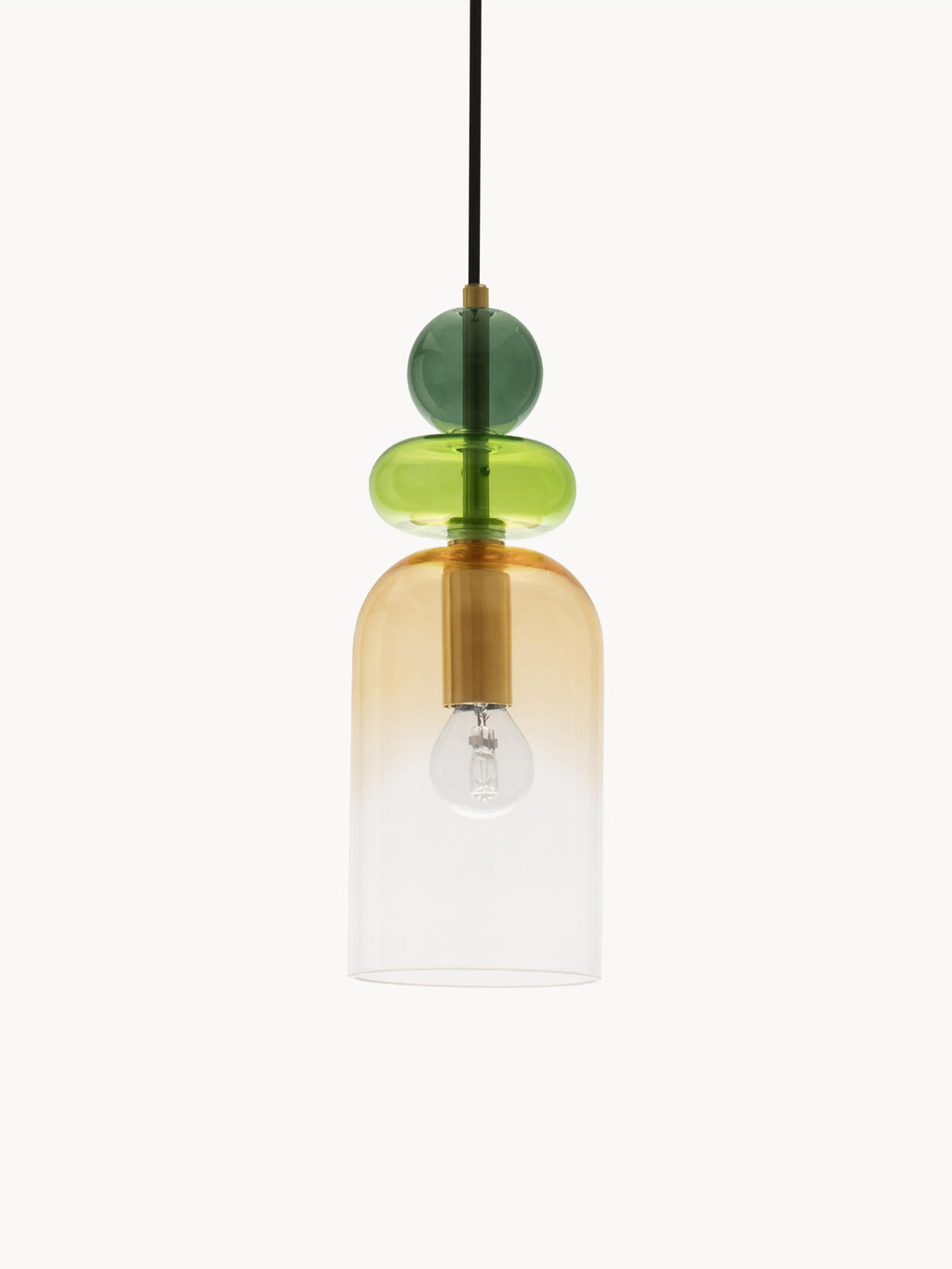 Petite suspension Fenrir - Tons verts, jaune moutarde