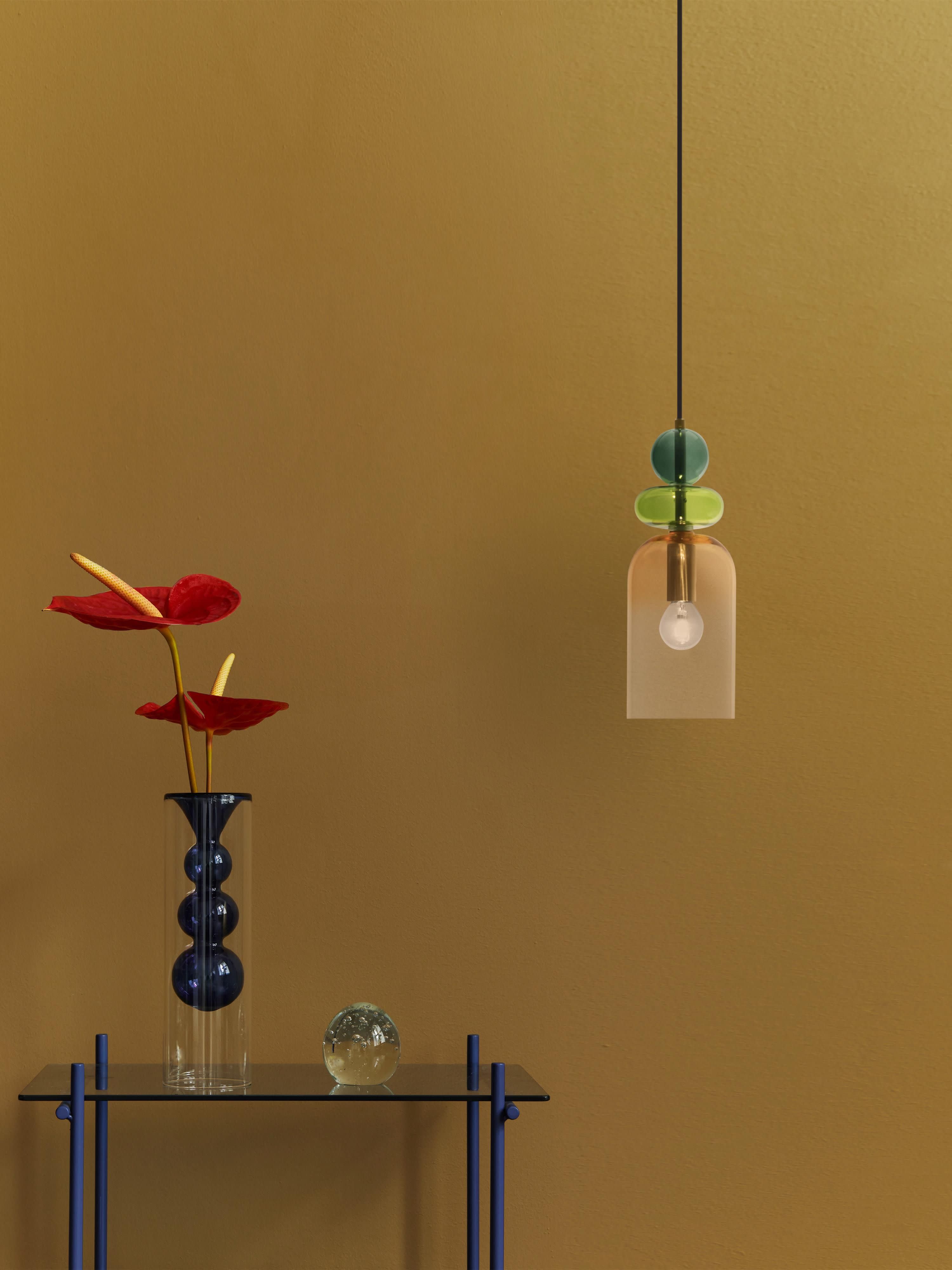 Petite suspension Fenrir - Tons verts, jaune moutarde