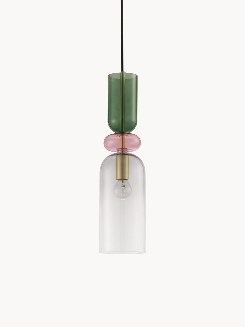 Petite suspension Fenrir - Doré, transparent, rose, vert