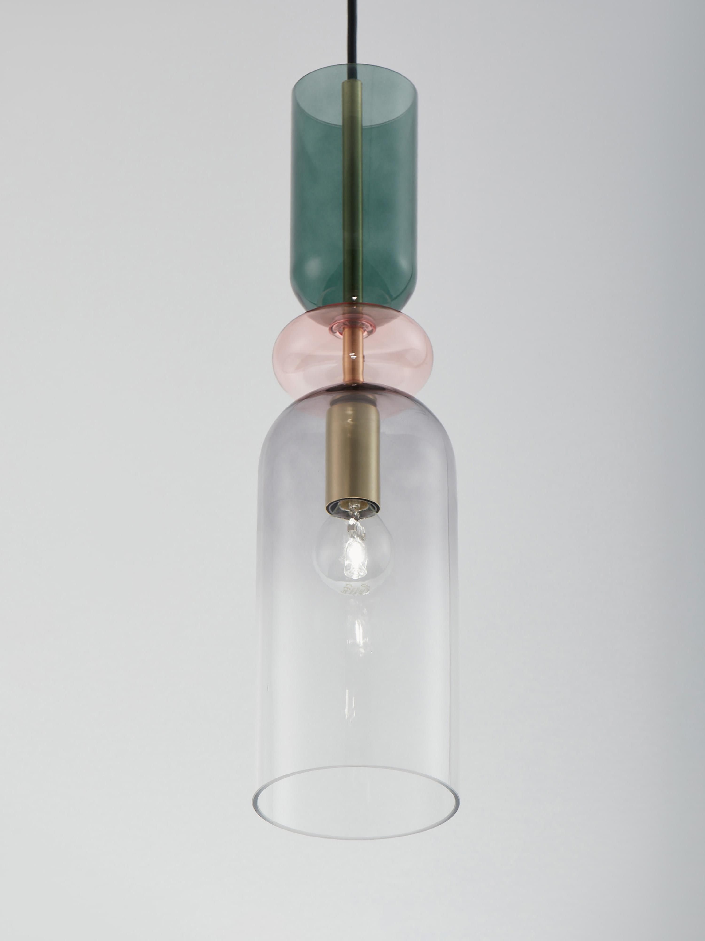 Petite suspension Fenrir - Doré, transparent, rose, vert
