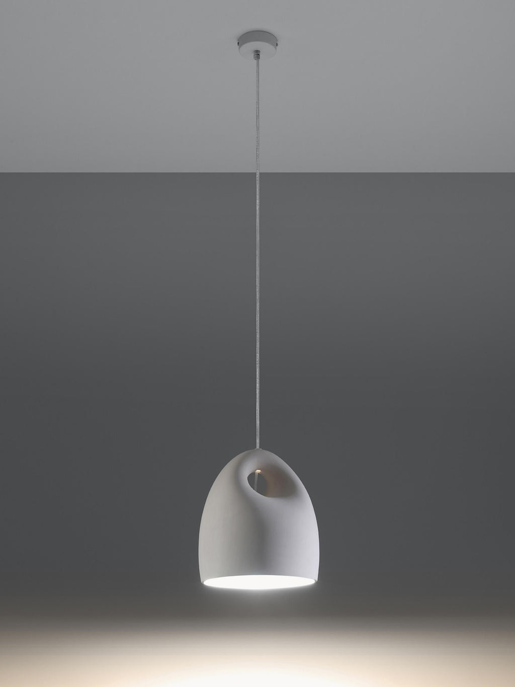 Petite suspension en céramique Loch - Blanc cassé