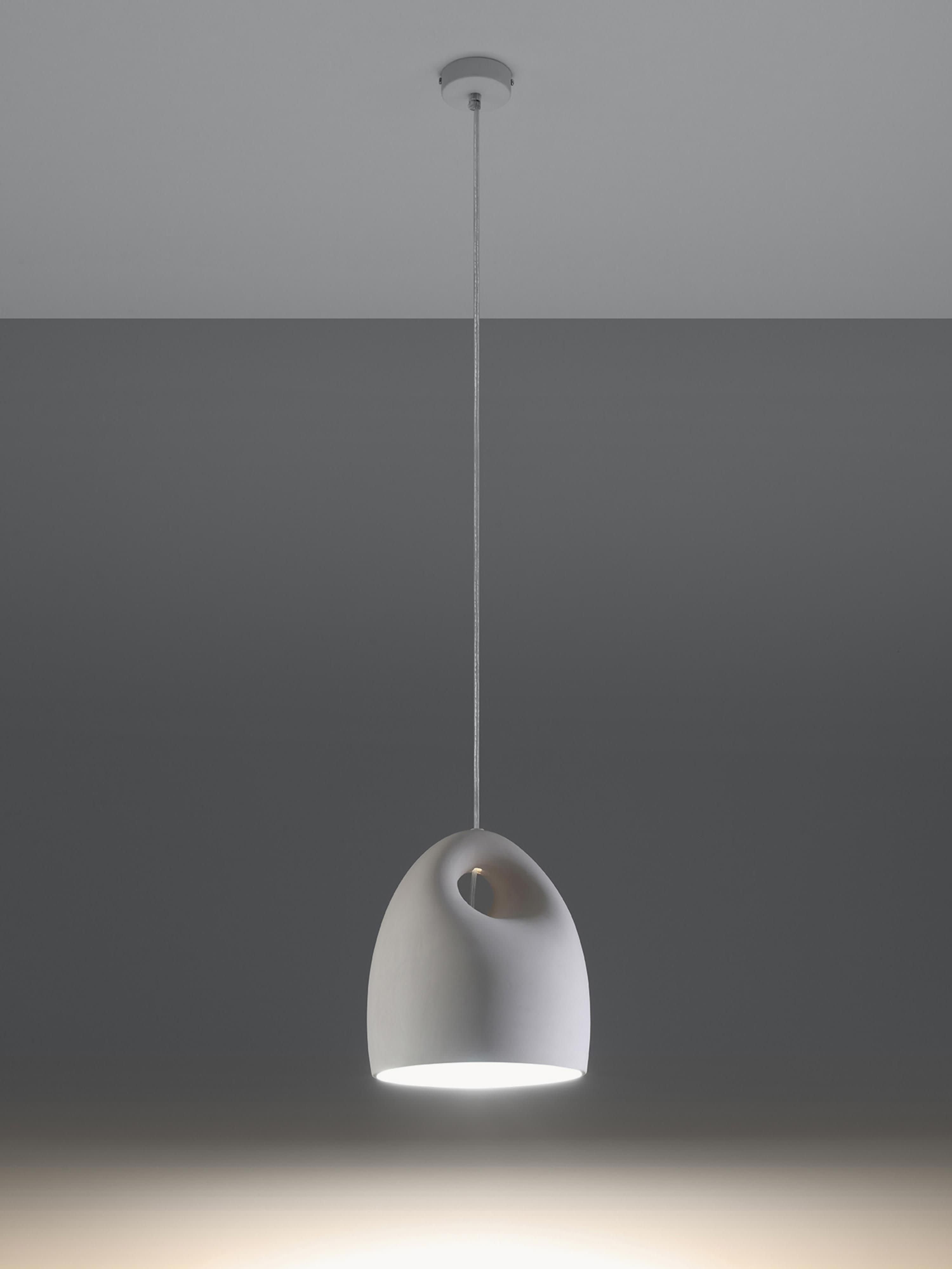 Petite suspension en céramique Loch - Blanc cassé