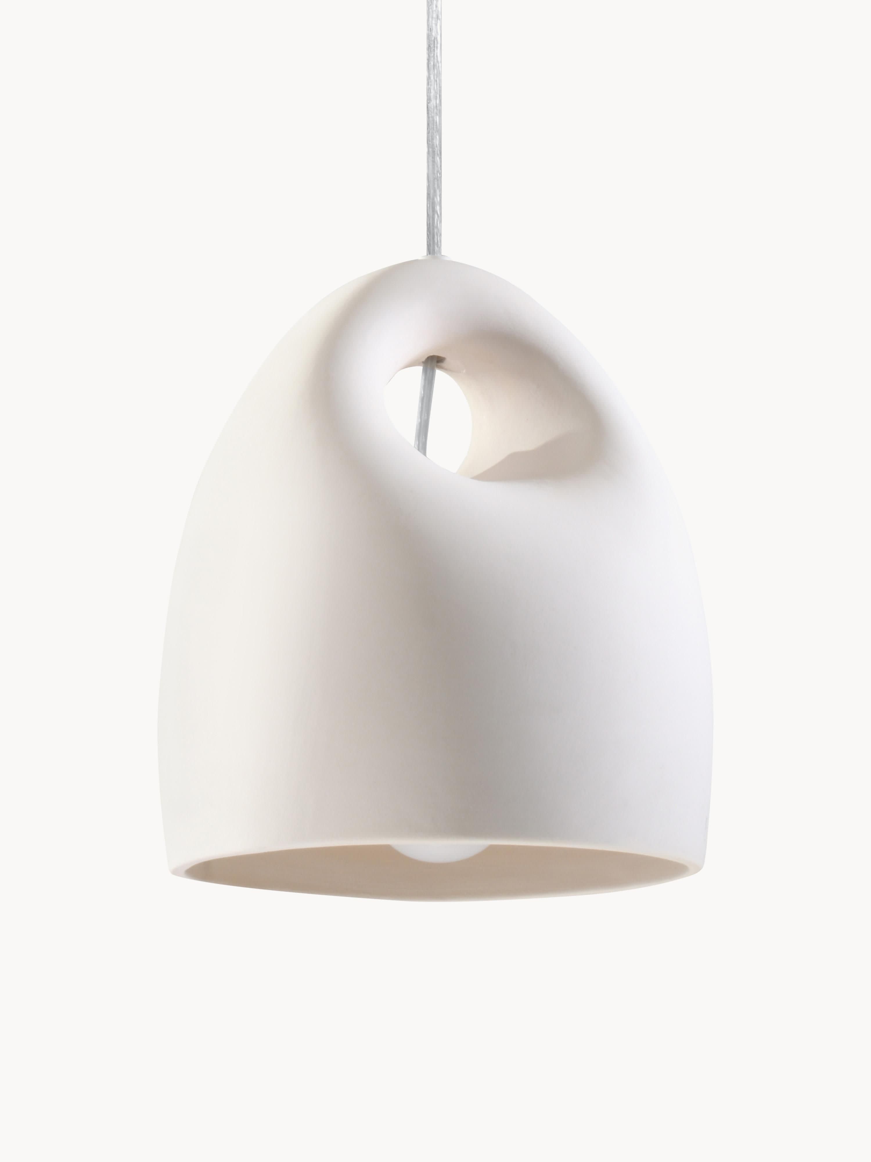 Petite suspension en céramique Loch - Blanc cassé