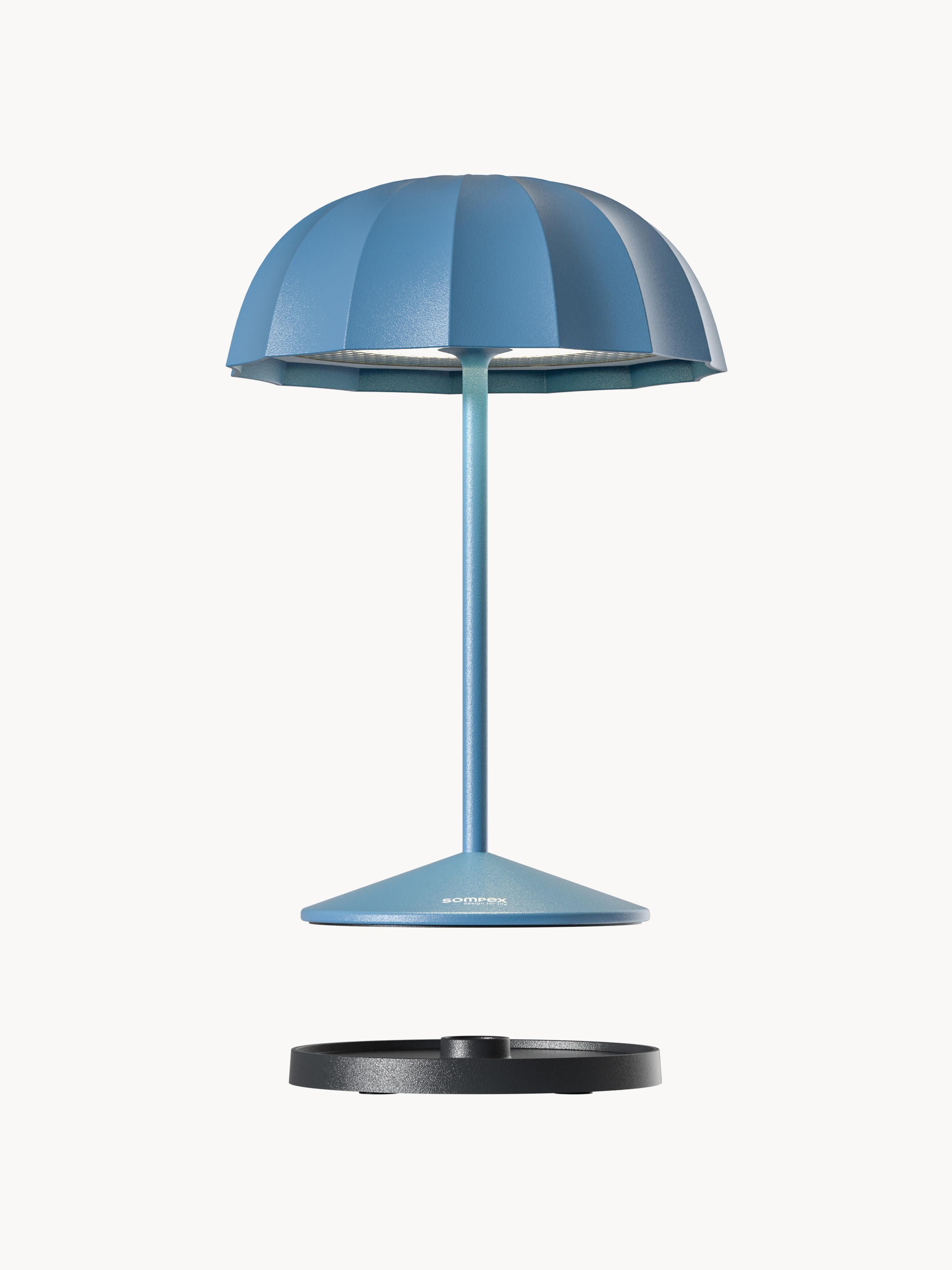 Petite lampe d'extérieur LED mobile Klaas, intensité ajustable - Gris-bleu