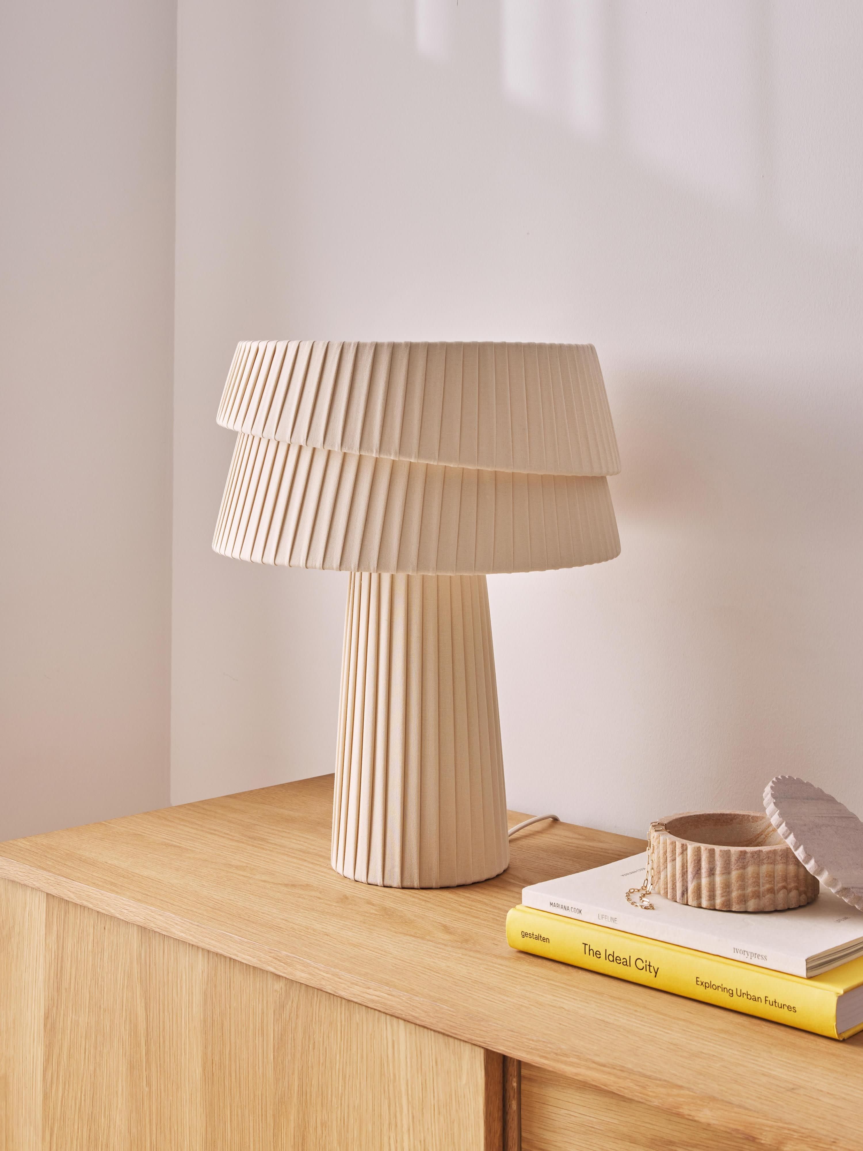Lampe à poser avec abat-jour asymétrique Elfrad - Beige