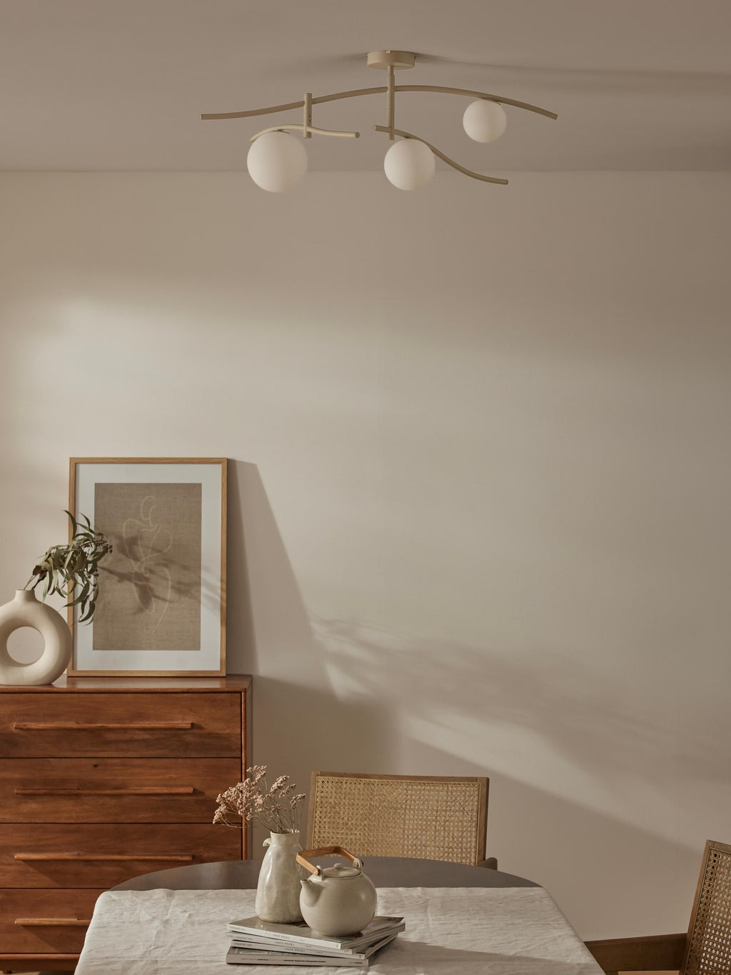Grand plafonnier Brant - Beige clair