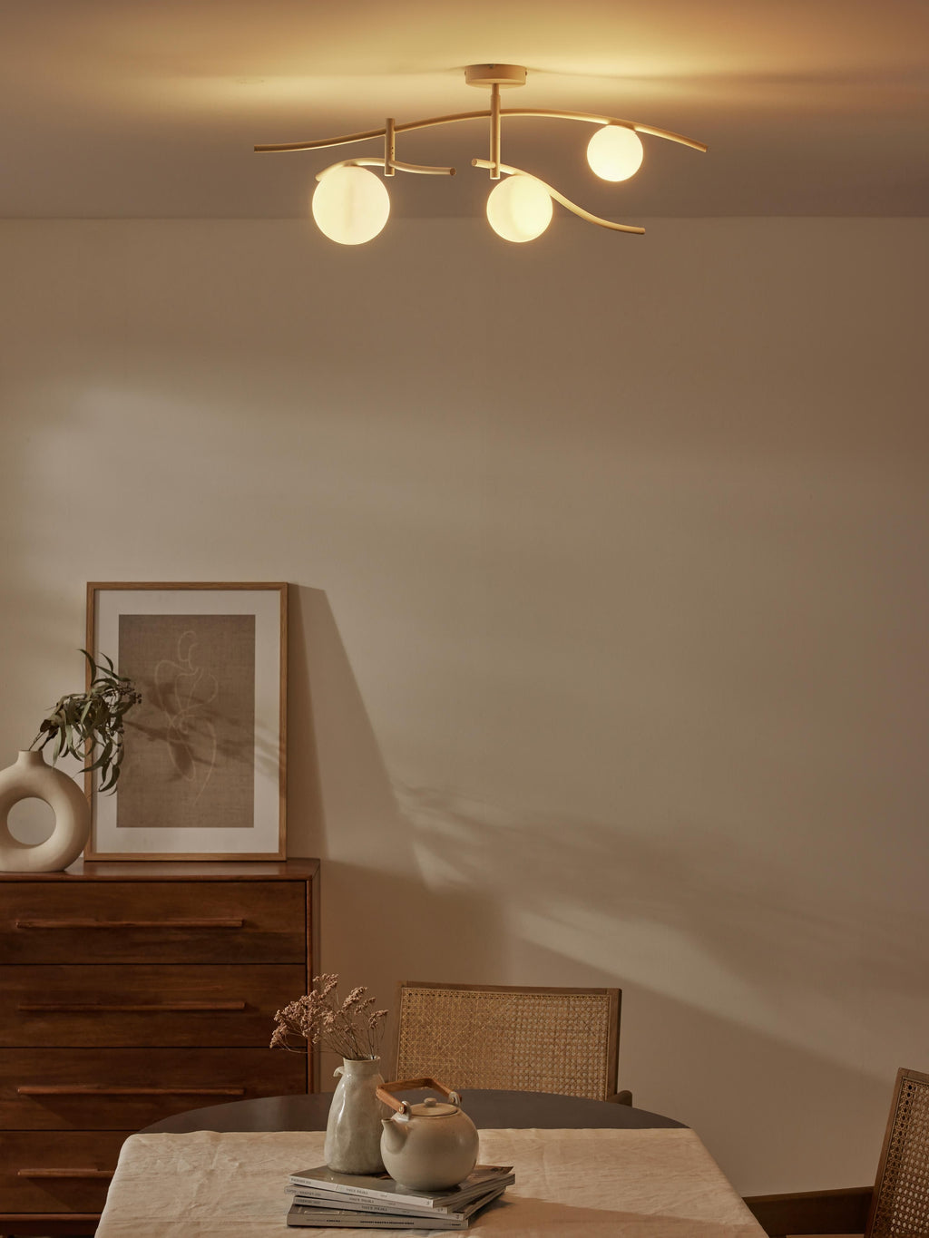 Grand plafonnier Brant - Beige clair