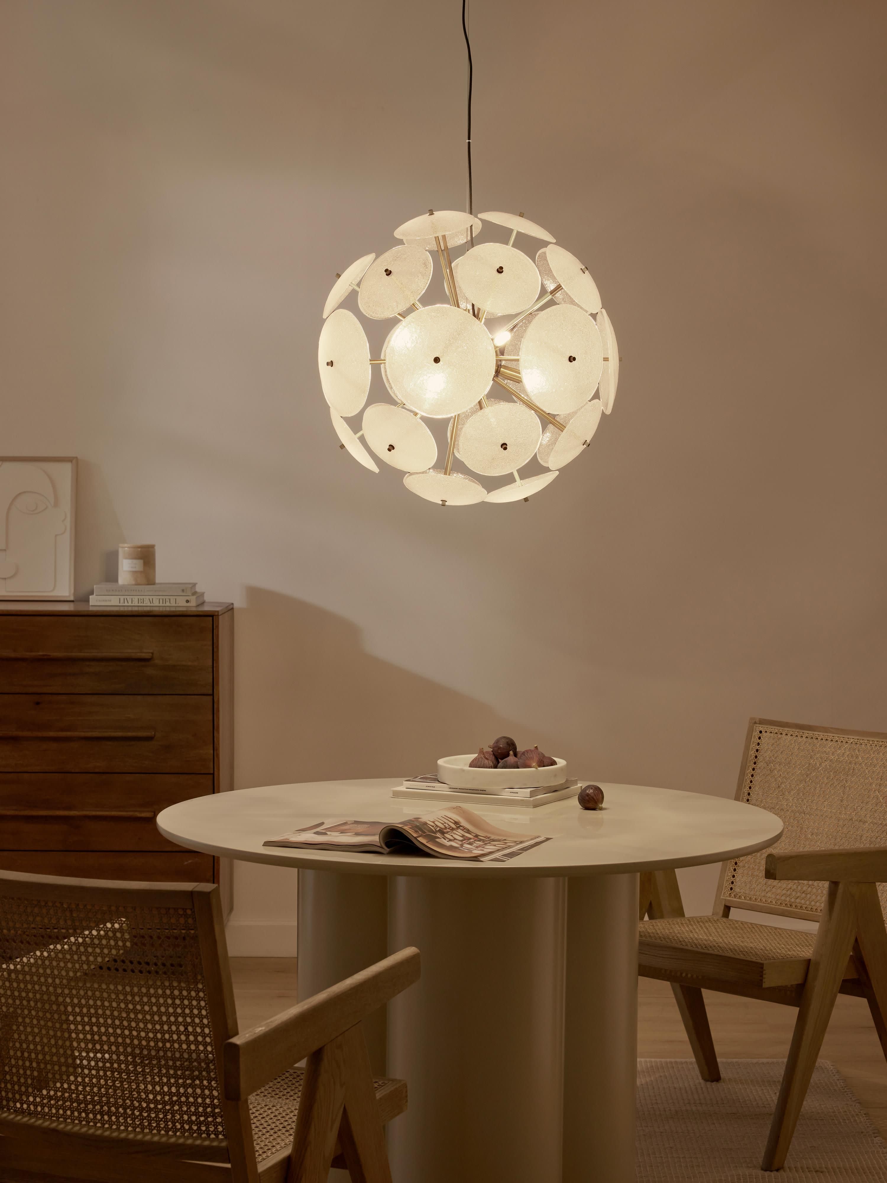 Suspension de verre Valdi - Doré, translucide