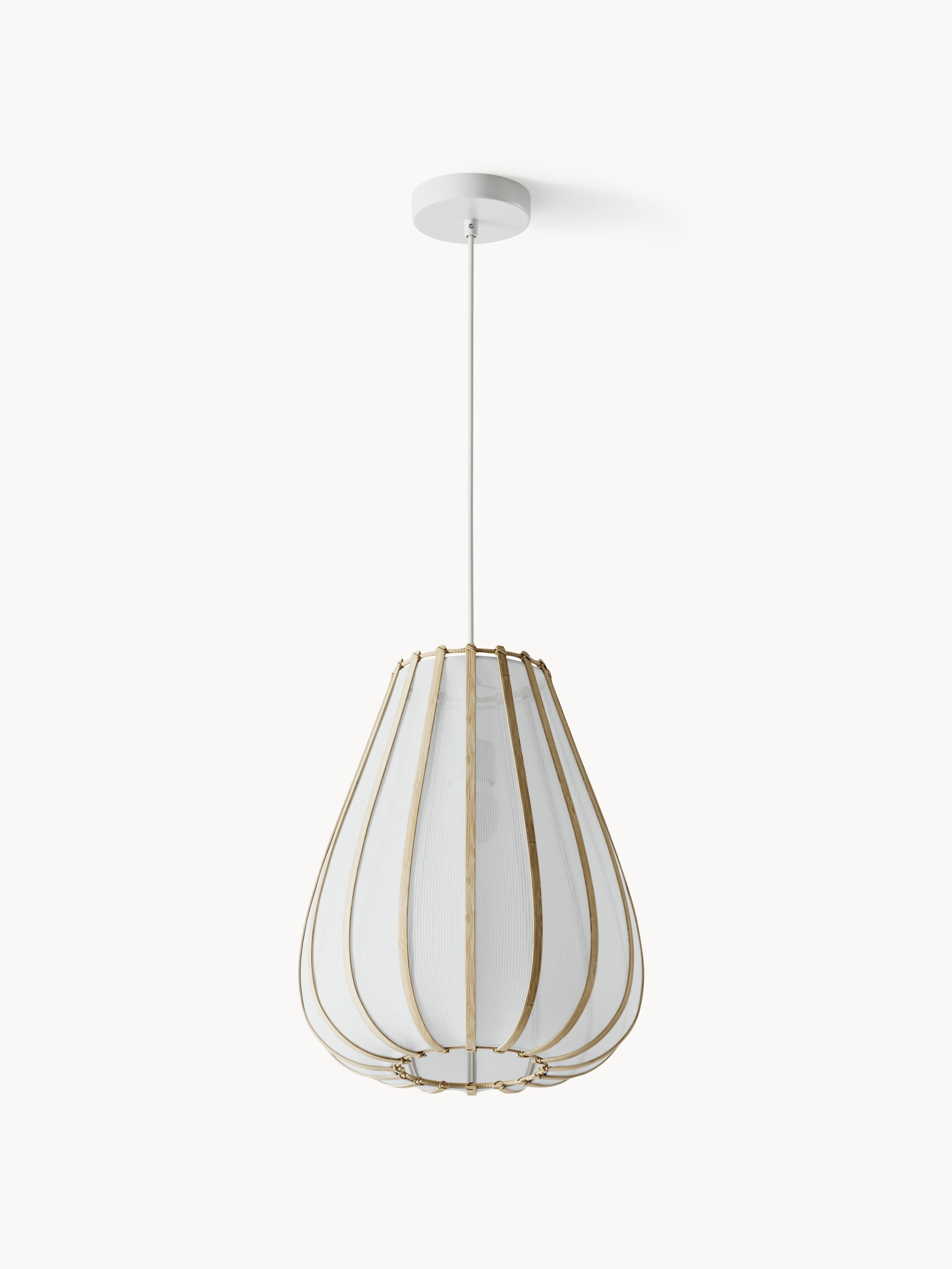 Suspension en bambou Murdoch - Blanc, bois clair