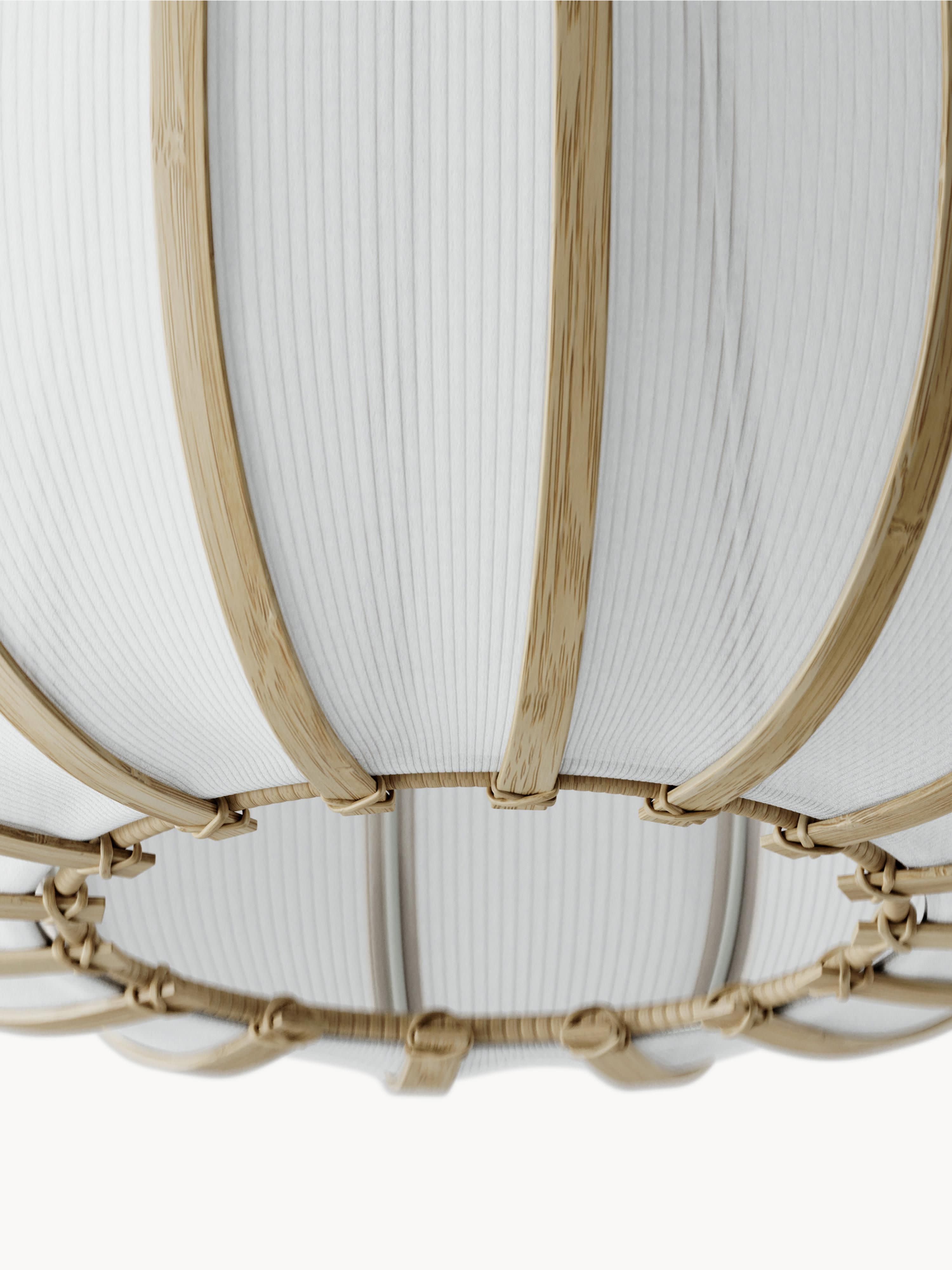 Suspension en bambou Murdoch - Blanc, bois clair