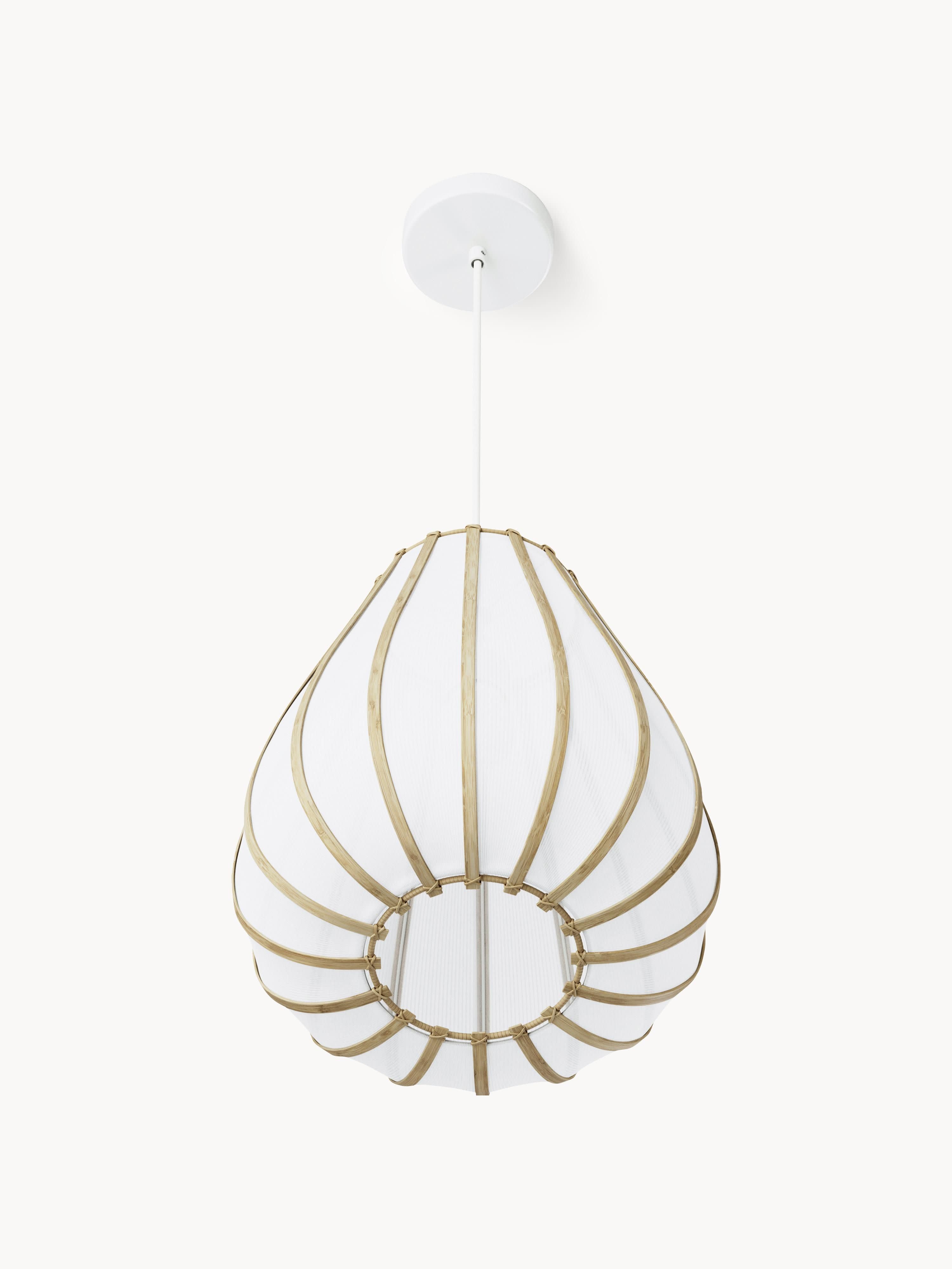 Suspension en bambou Murdoch - Blanc, bois clair