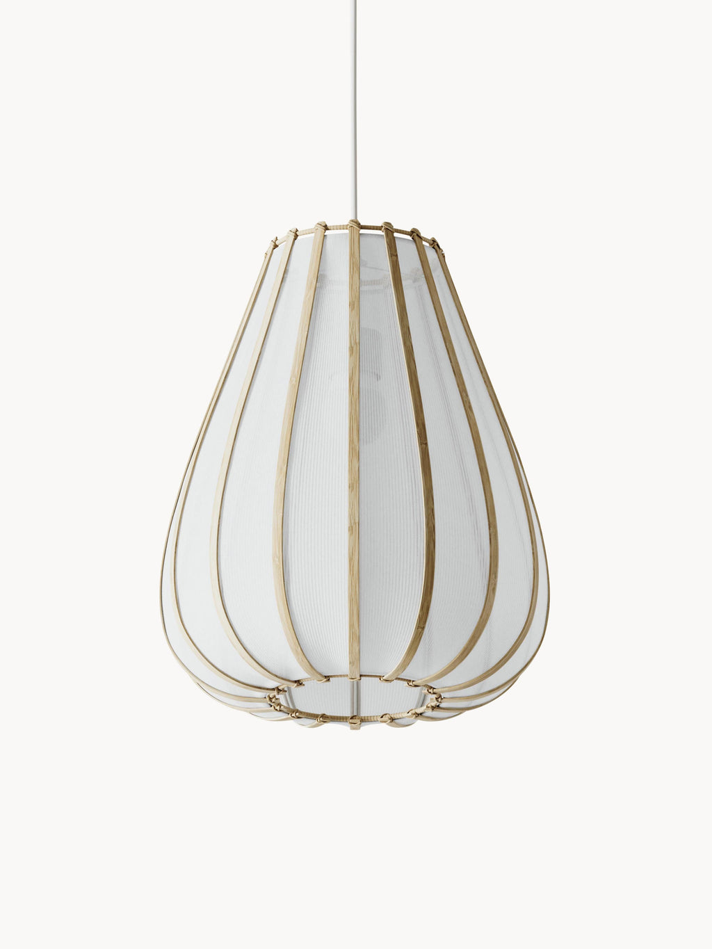 Suspension en bambou Murdoch - Blanc, bois clair