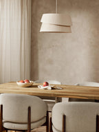 Suspension avec abat-jour asymétrique Elfrad - Beige