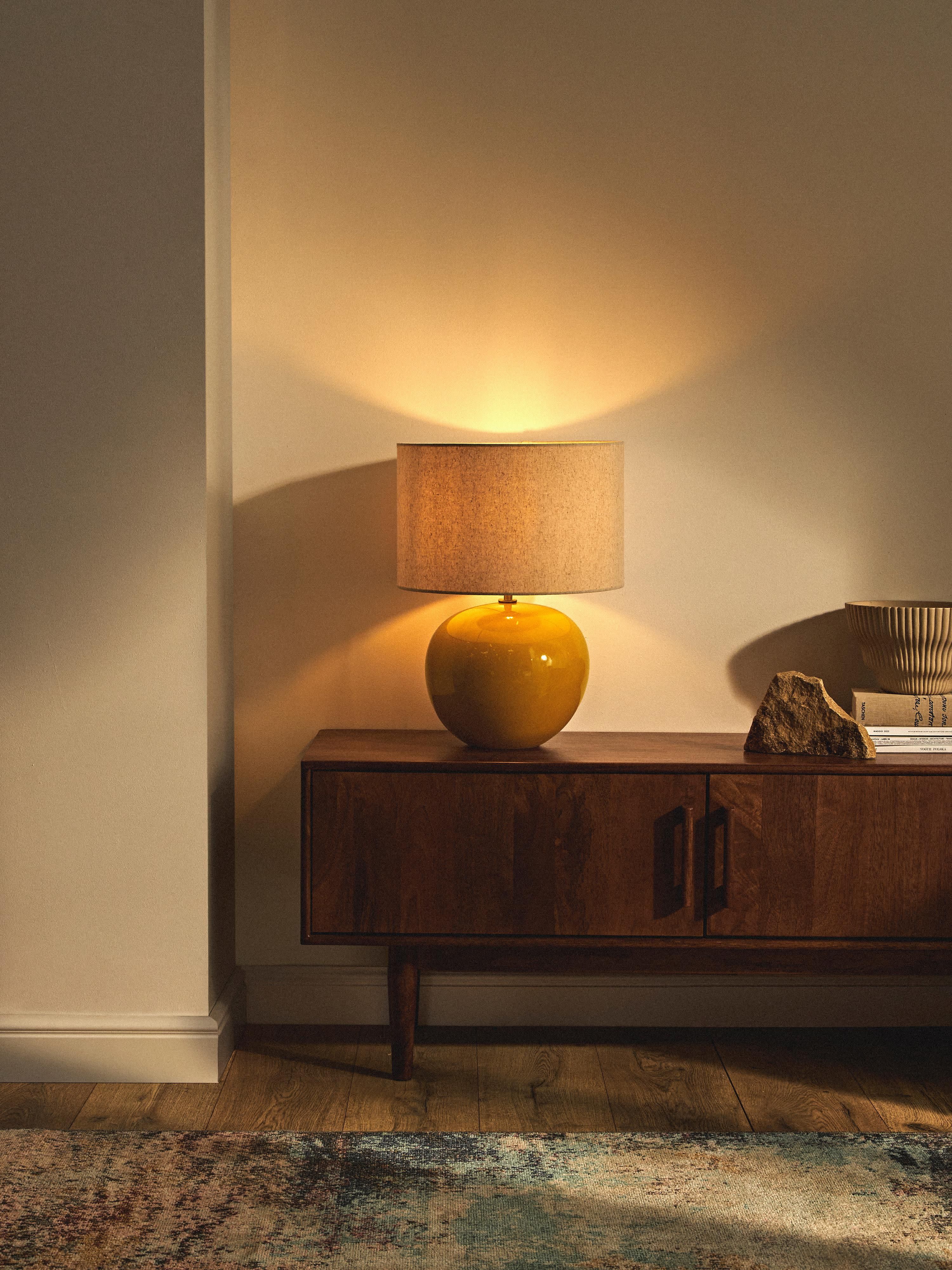 Lampe à poser en céramique Col - Jaune soleil, beige clair