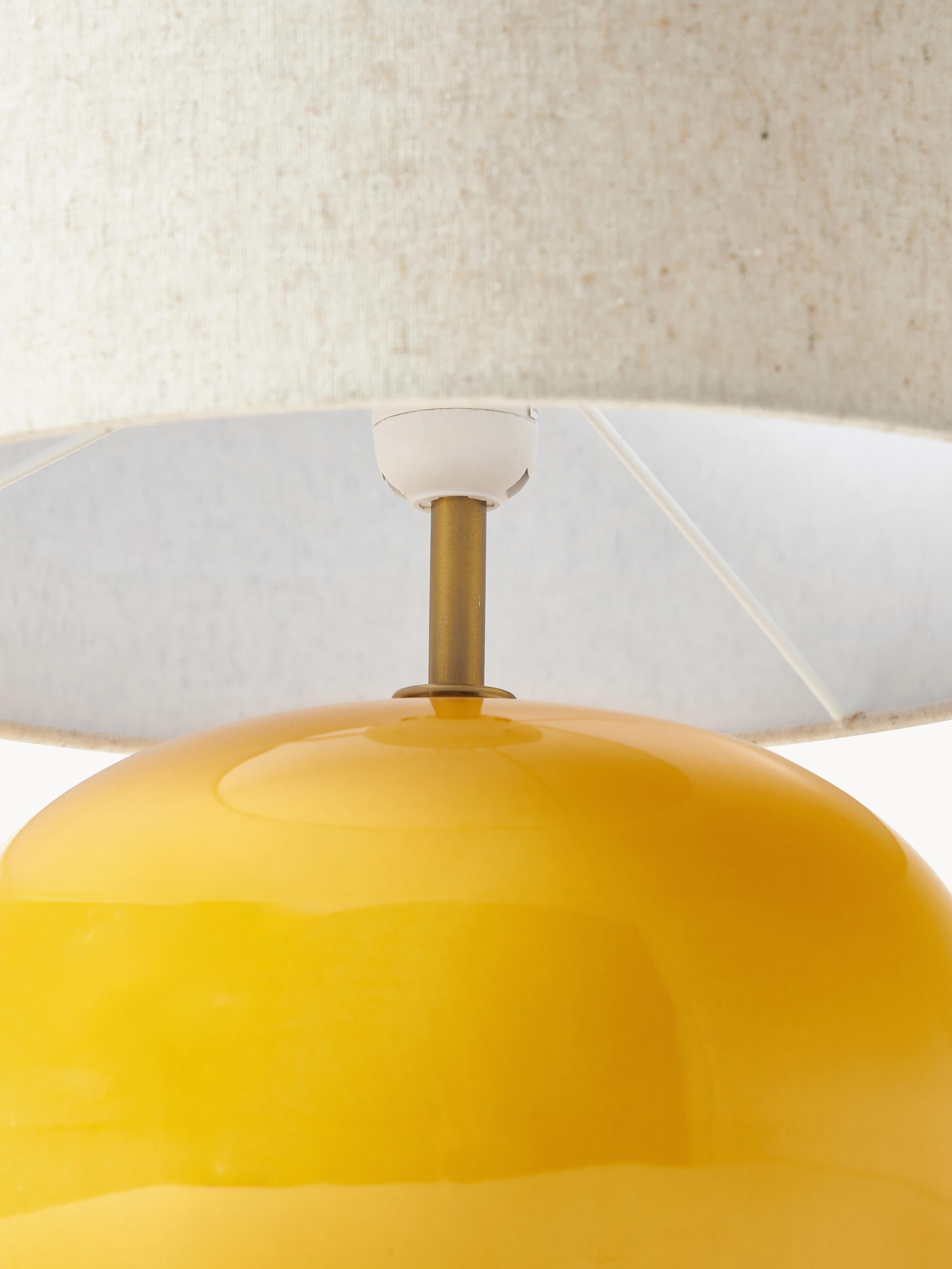 Lampe à poser en céramique Col - Jaune soleil, beige clair