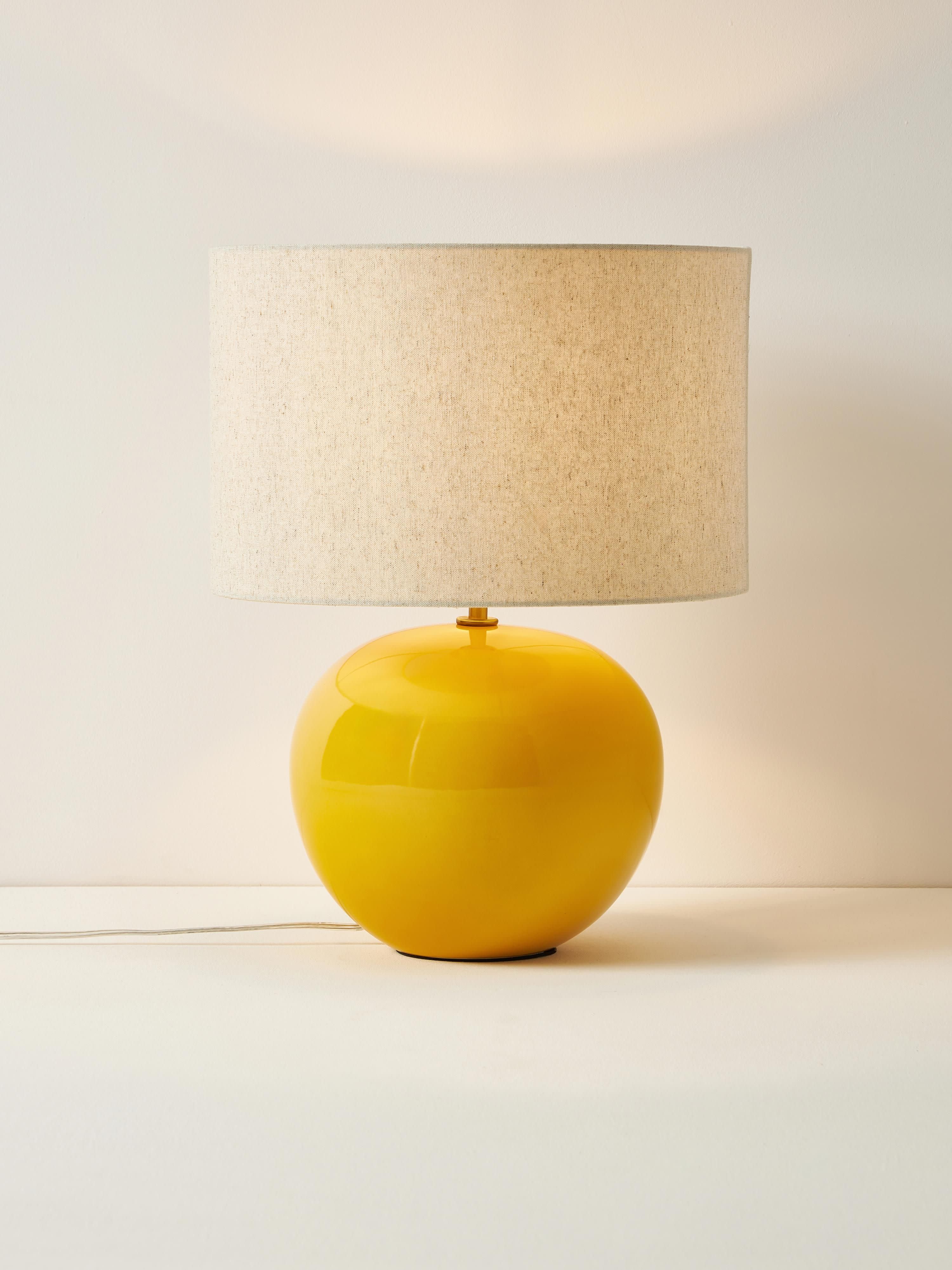 Lampe à poser en céramique Col - Jaune soleil, beige clair