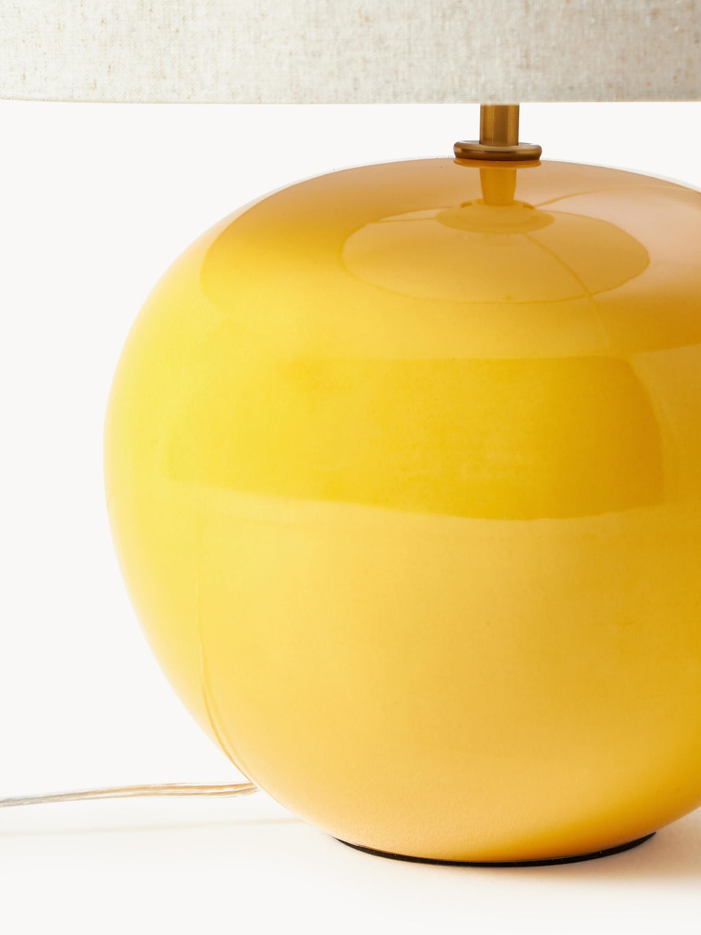 Lampe à poser en céramique Col - Jaune soleil, beige clair