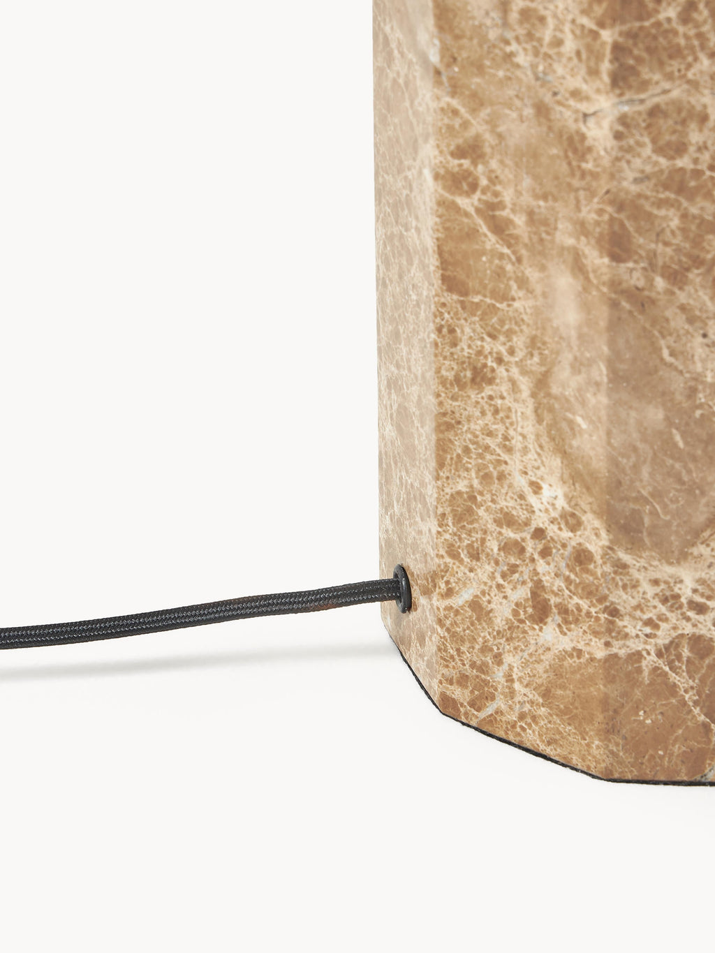 Lampadaire avec pied en marbre Neale - Blanc cassé, brun, marbré