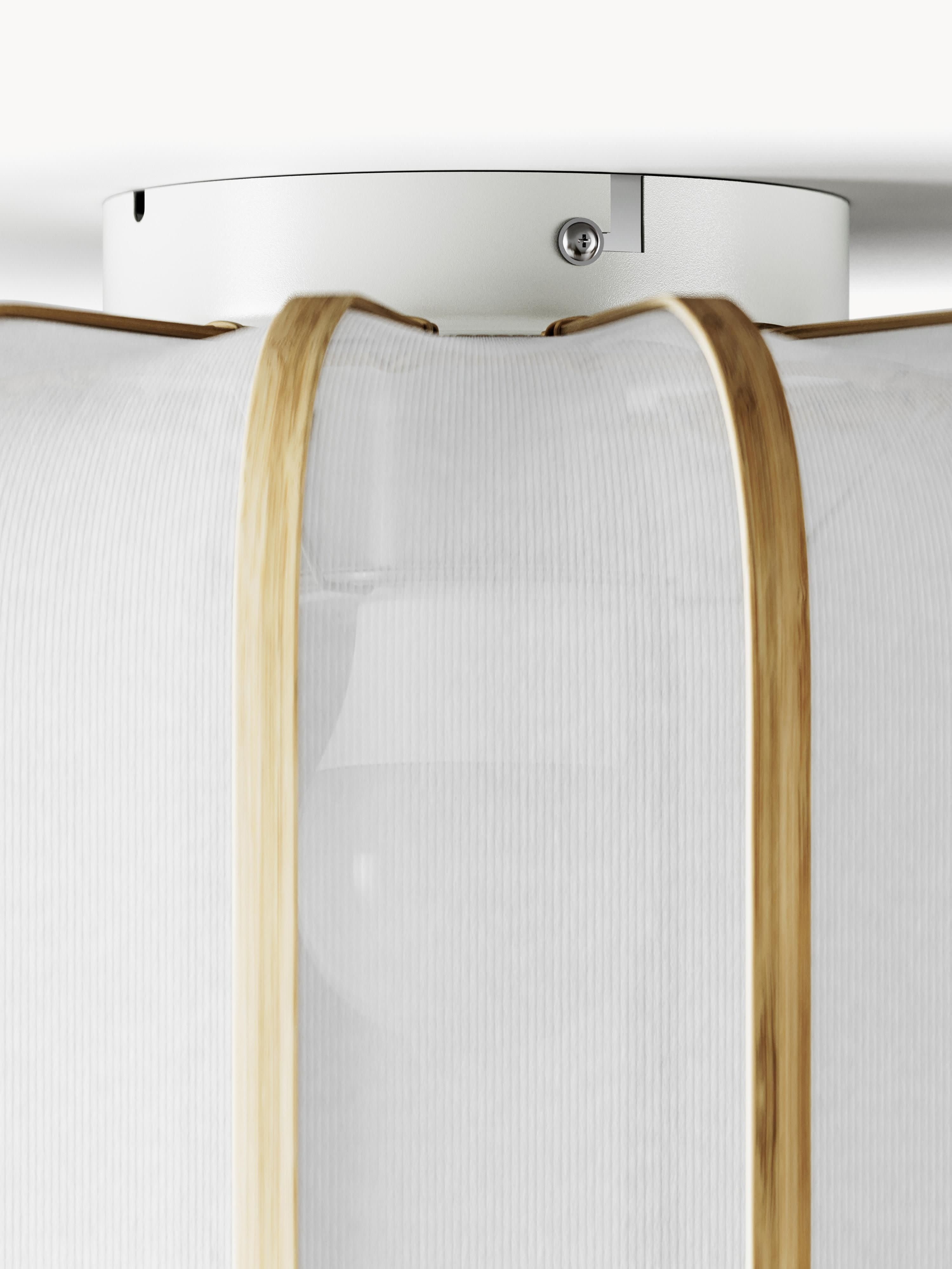 Plafonnier en bambou Murdoch - Blanc, bois clair