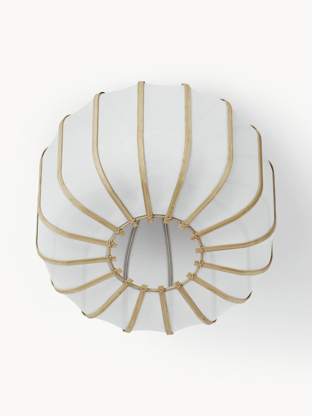 Plafonnier en bambou Murdoch - Blanc, bois clair