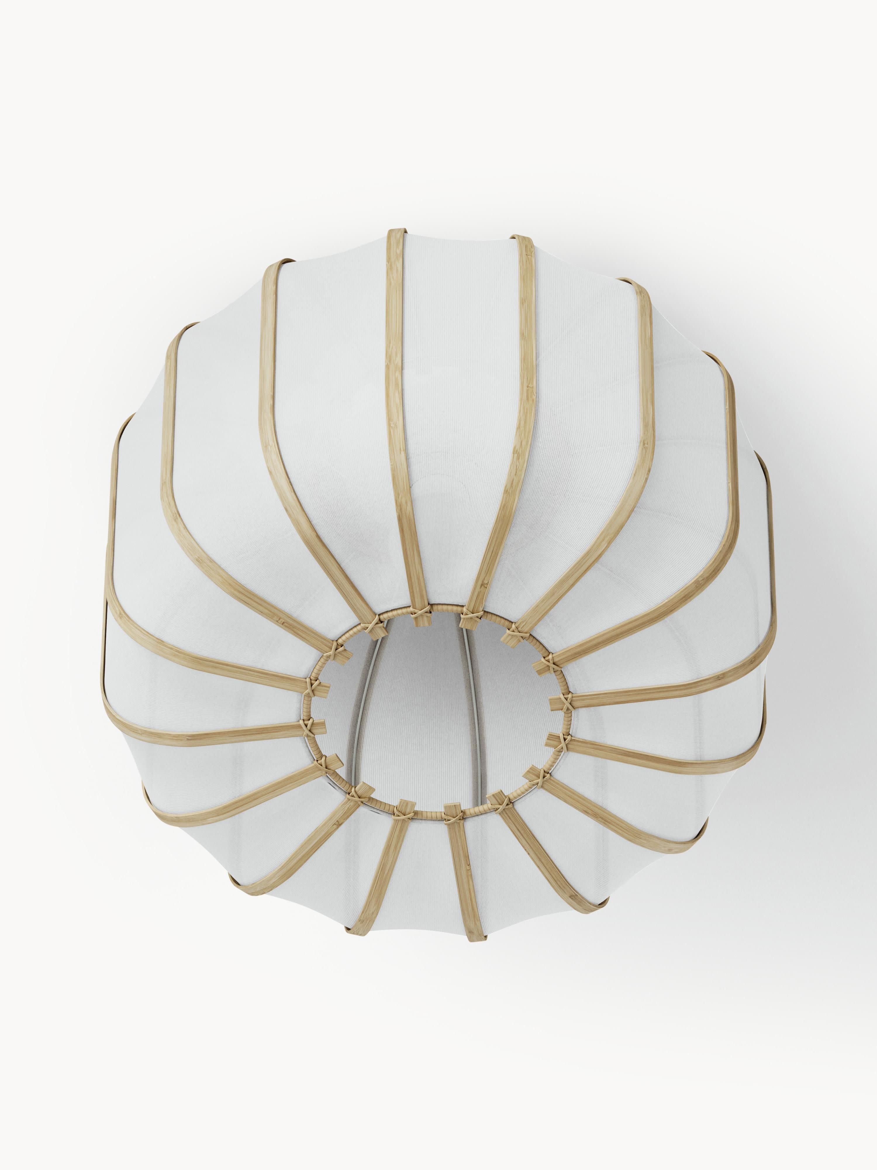Plafonnier en bambou Murdoch - Blanc, bois clair
