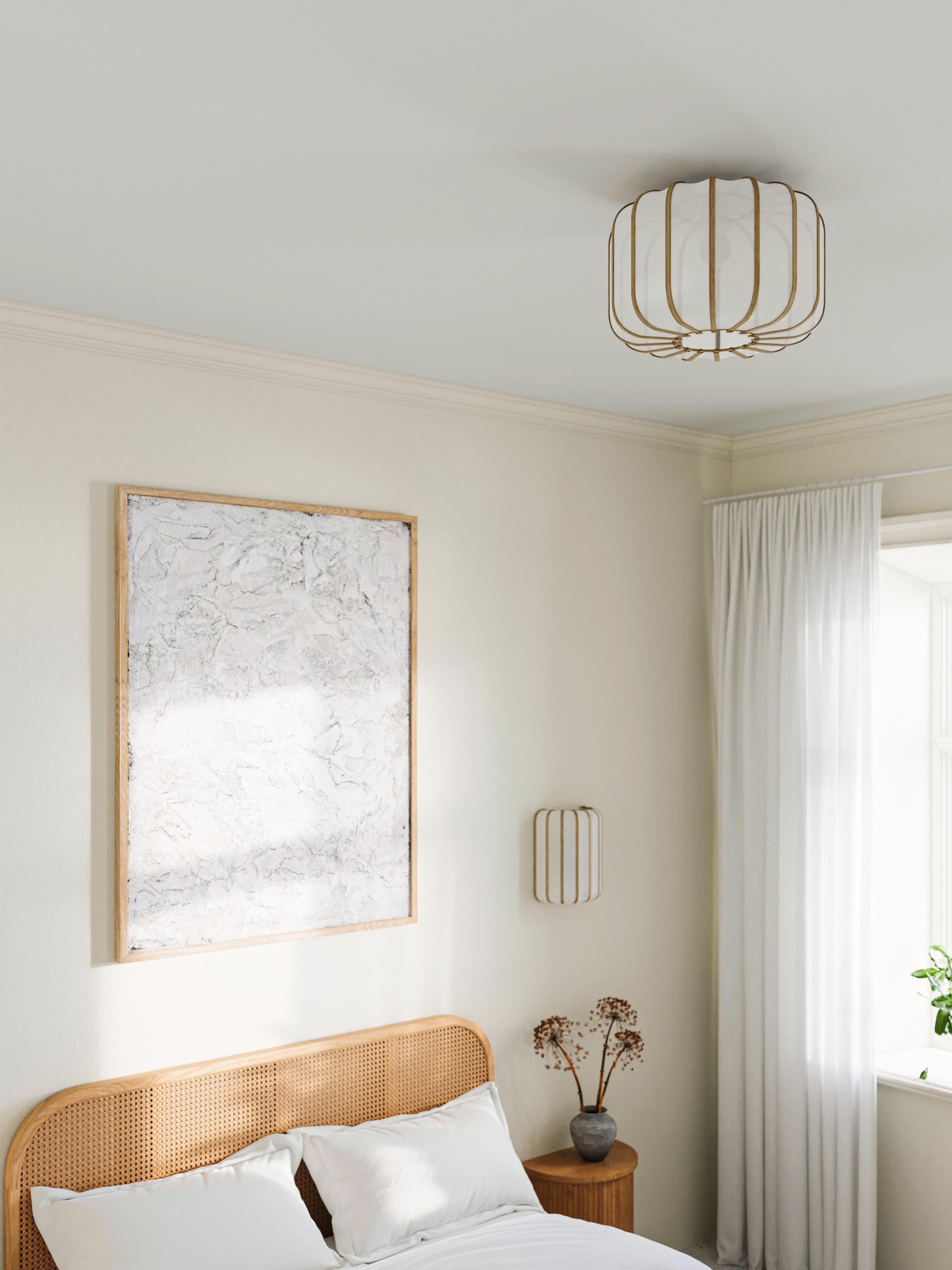 Plafonnier en bambou Murdoch - Blanc, bois clair