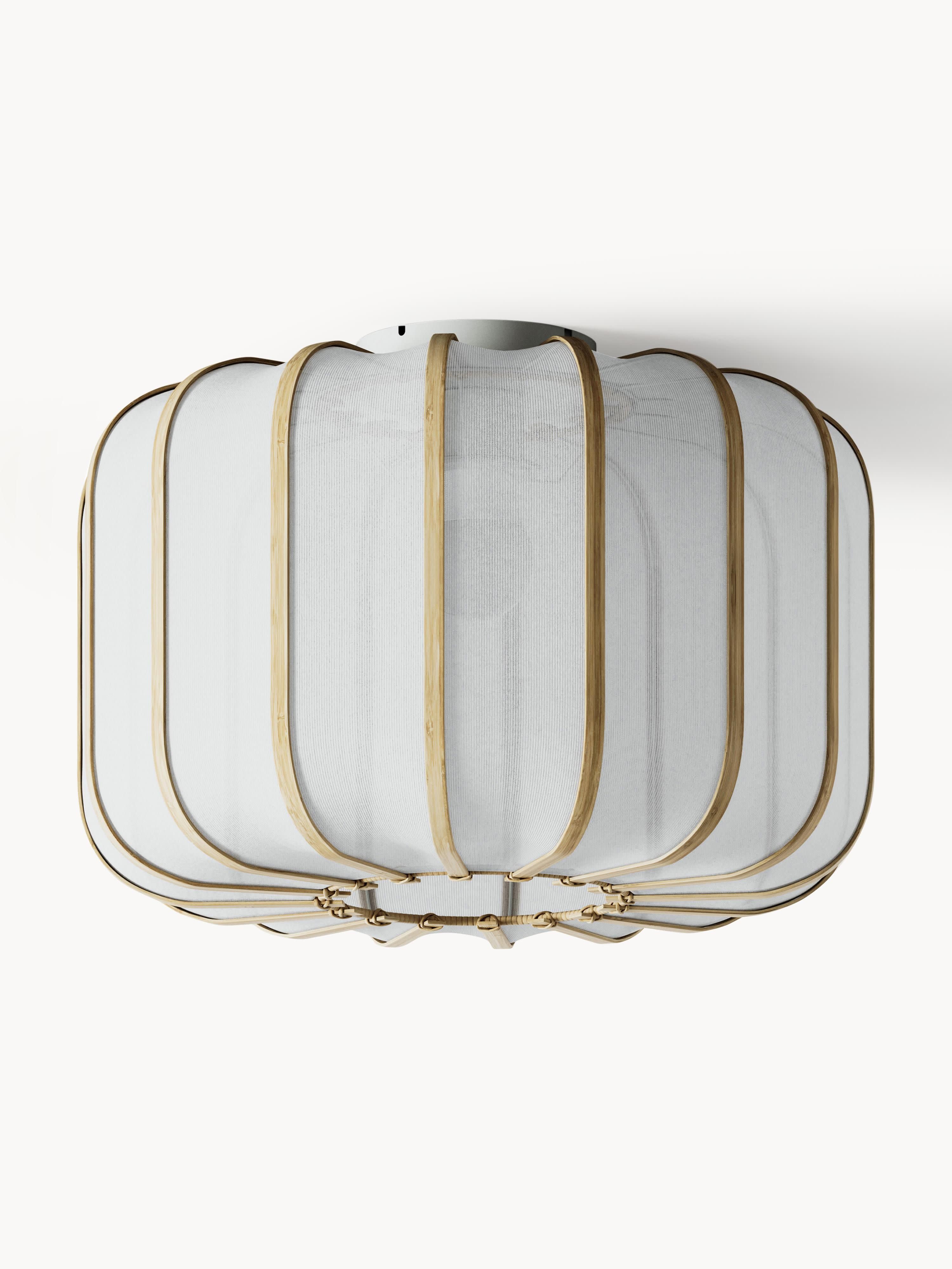 Plafonnier en bambou Murdoch - Blanc, bois clair