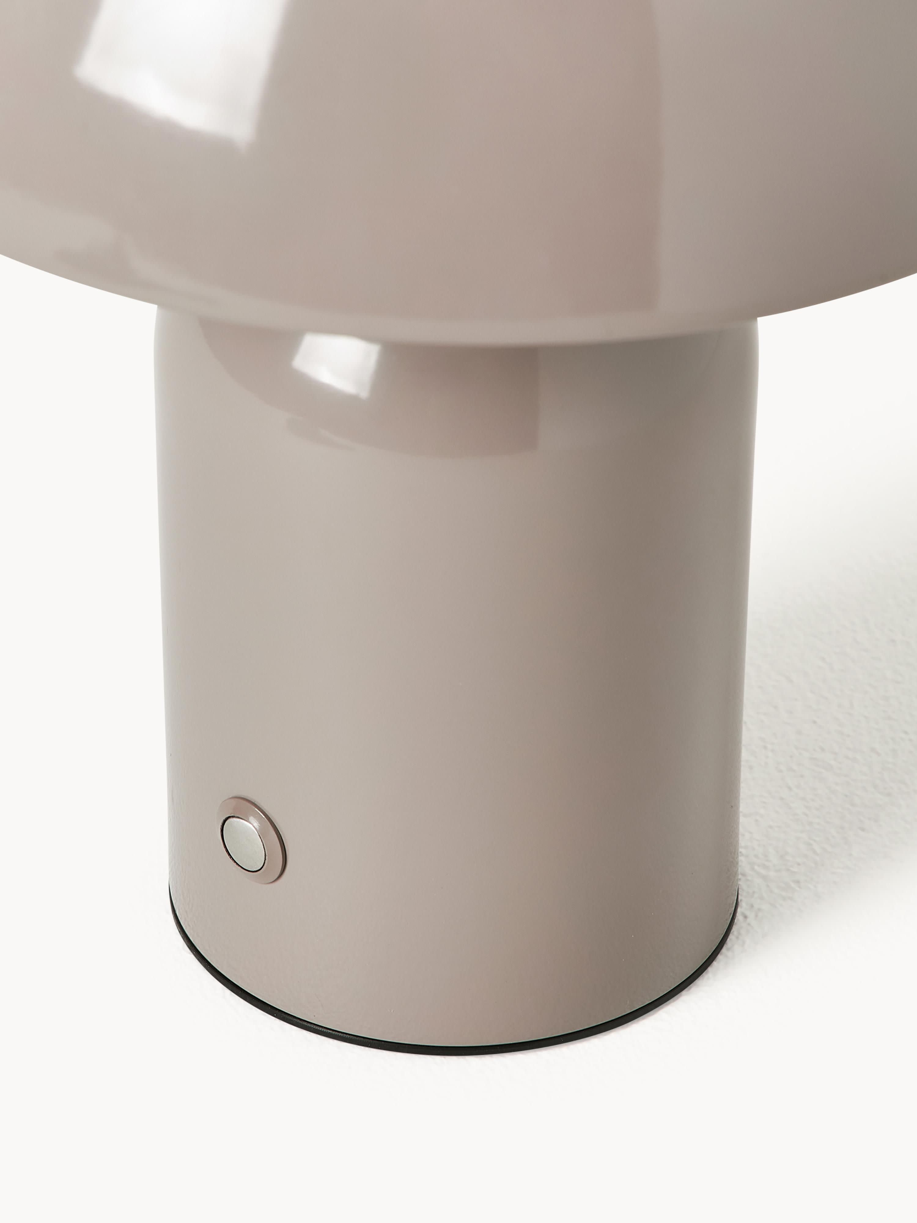 Petite lampe à poser LED mobile Elmo, intensité ajustable - Taupe, haute brillance
