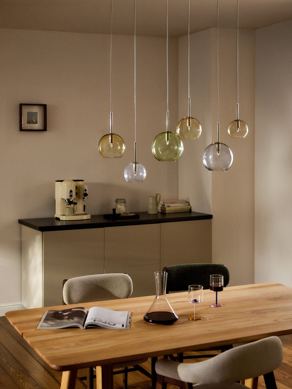 Grande suspension en verre Kjel - Multicolore, transparent