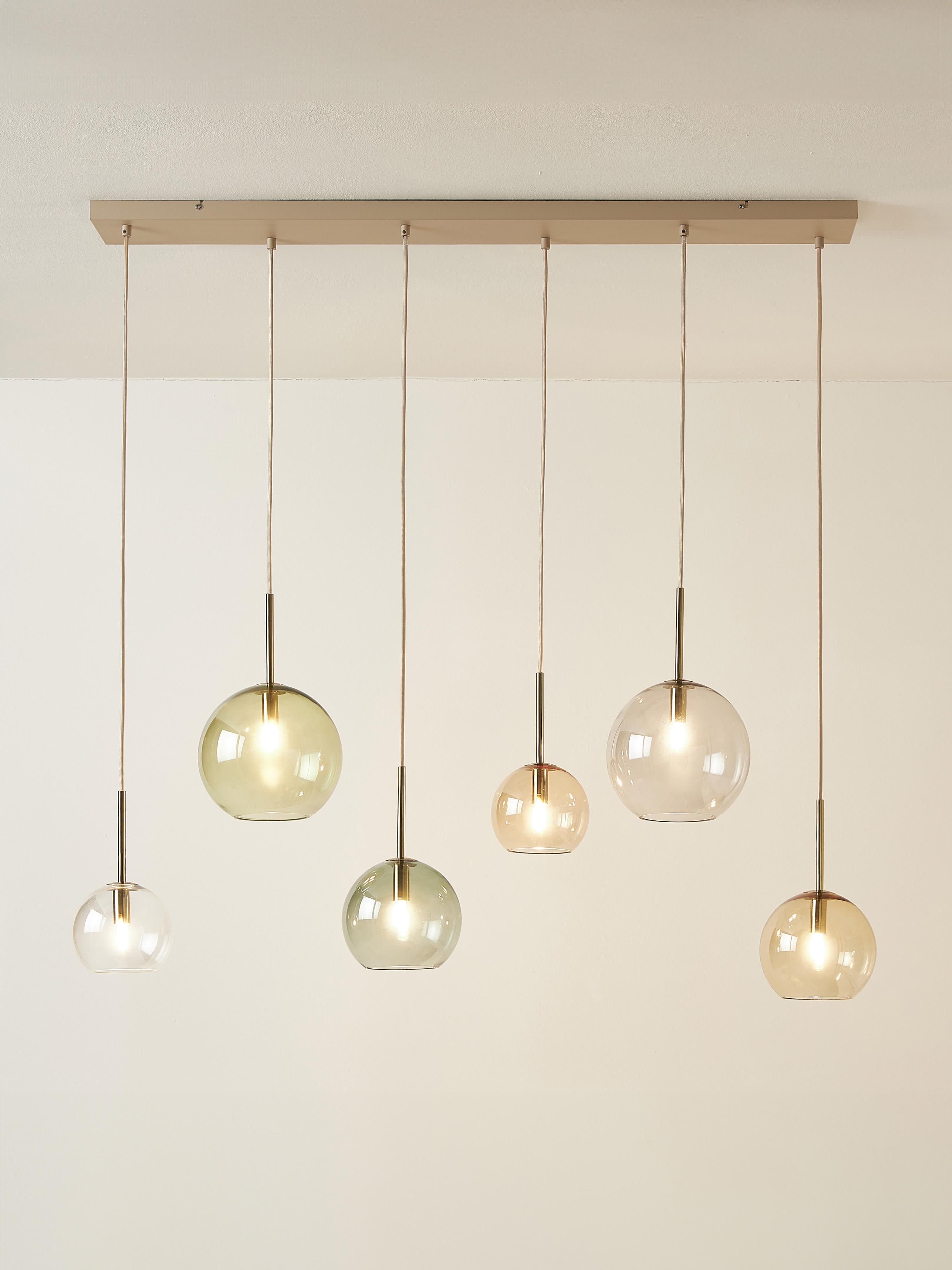 Grande suspension en verre Kjel - Multicolore, transparent