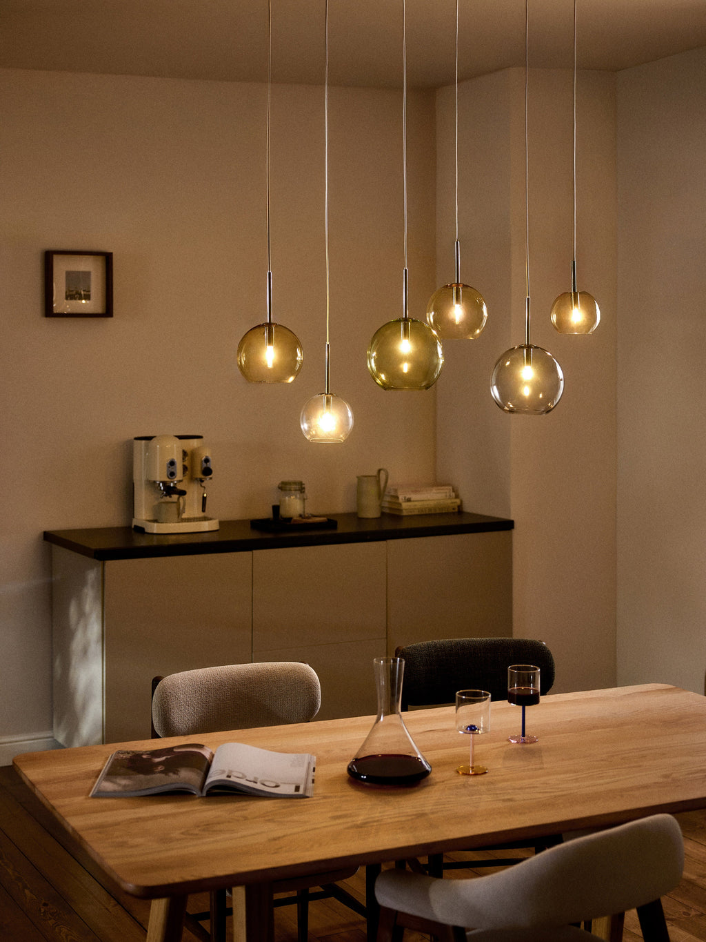 Grande suspension en verre Kjel - Multicolore, transparent