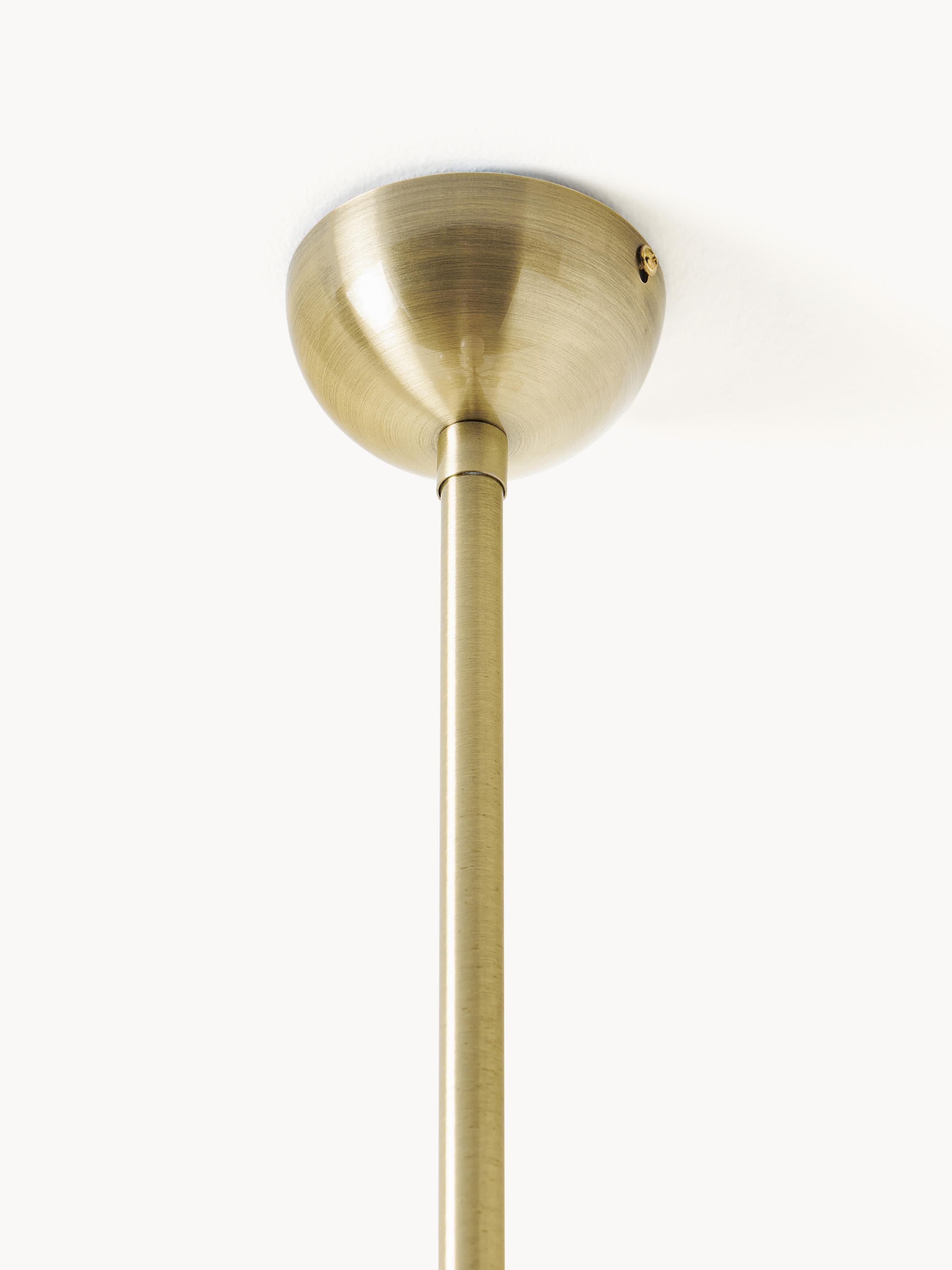 Grande suspension en verre Stigand - Blanc crème, doré
