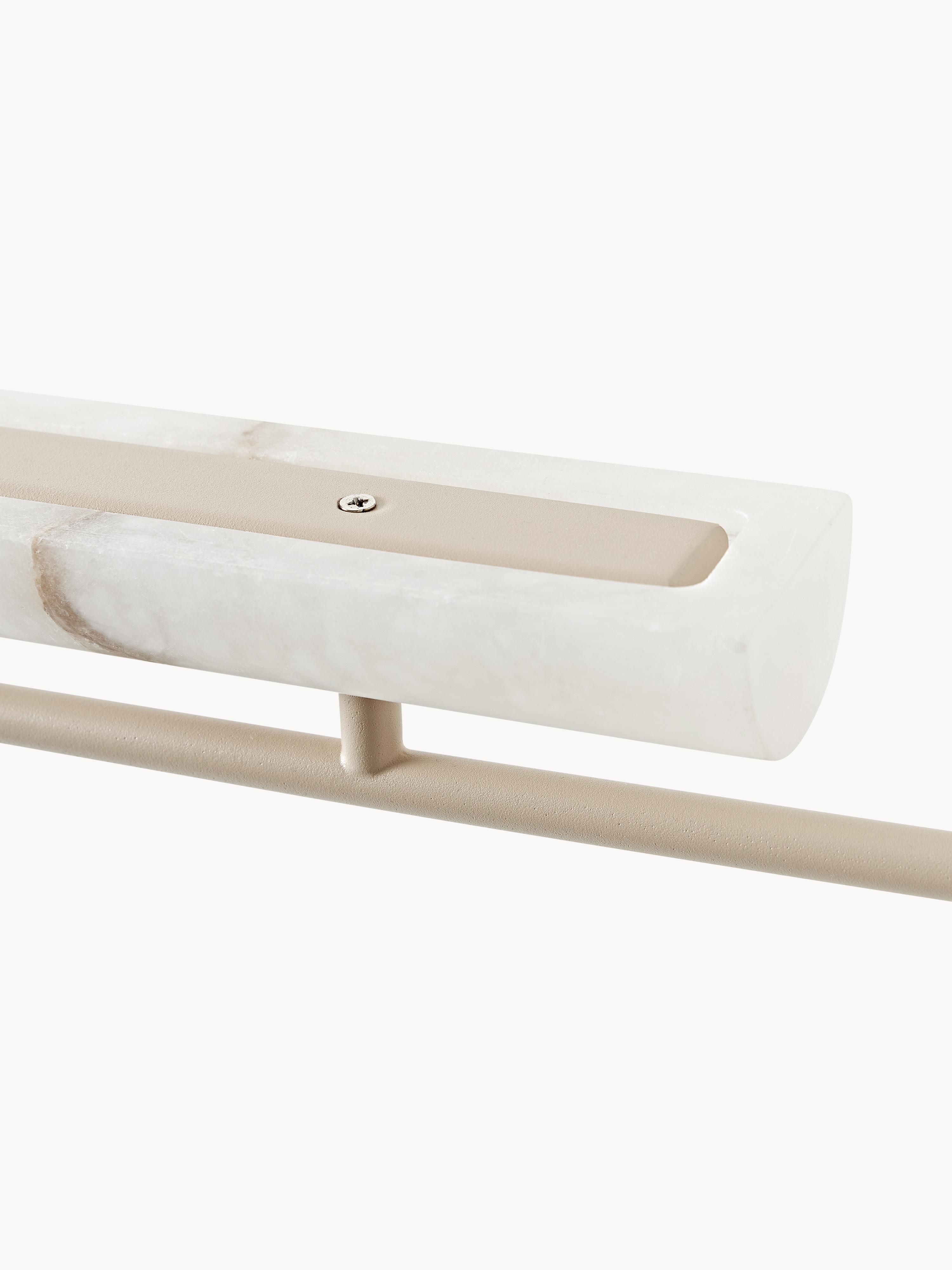 Grande suspension LED en albâtre Ingmund - Albâtre blanc, blanc cassé