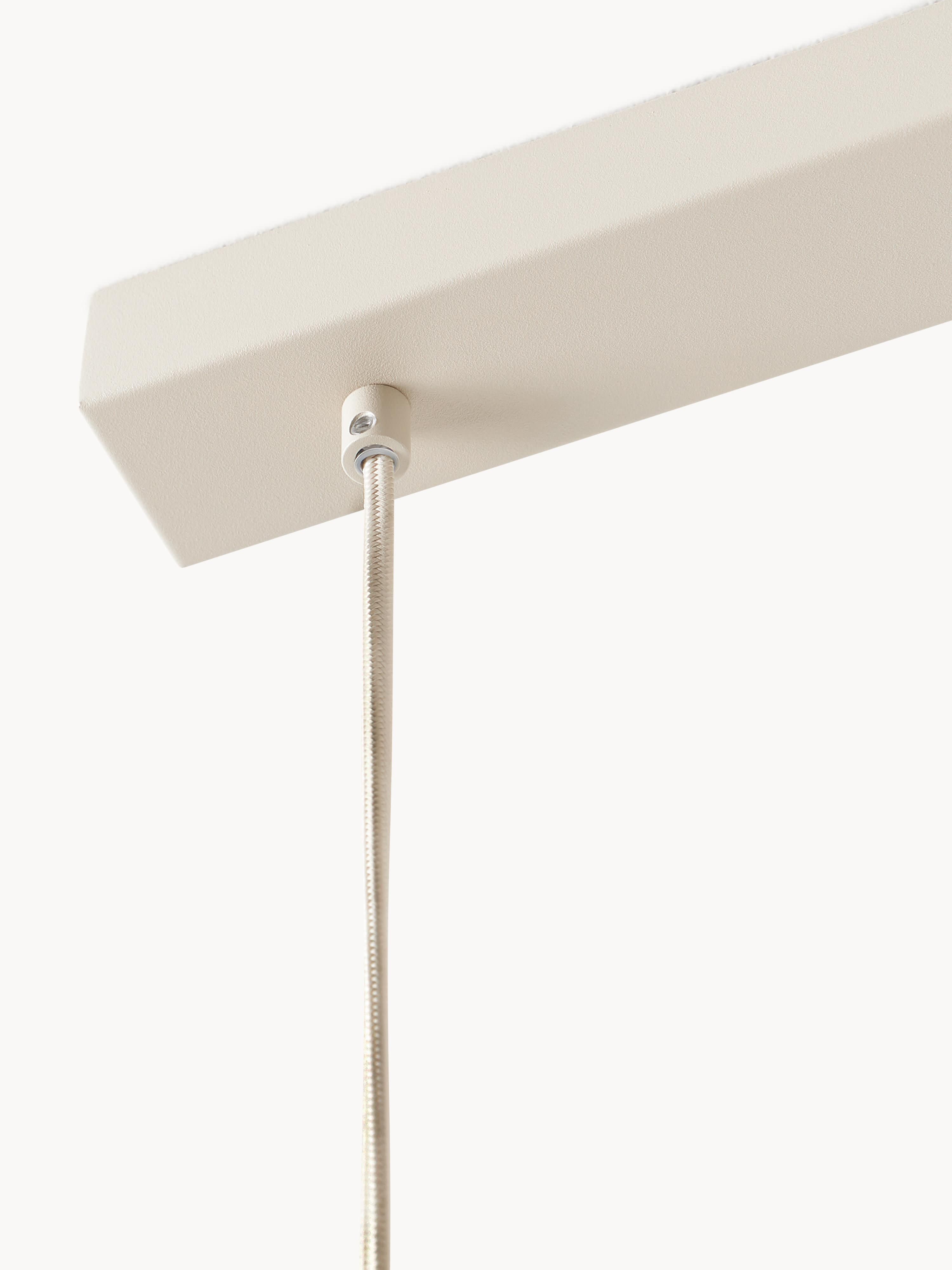 Grande suspension LED en albâtre Ingmund - Albâtre blanc, blanc cassé