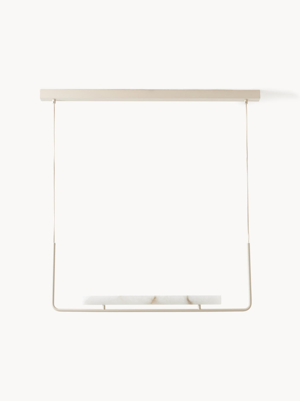 Grande suspension LED en albâtre Ingmund - Albâtre blanc, blanc cassé