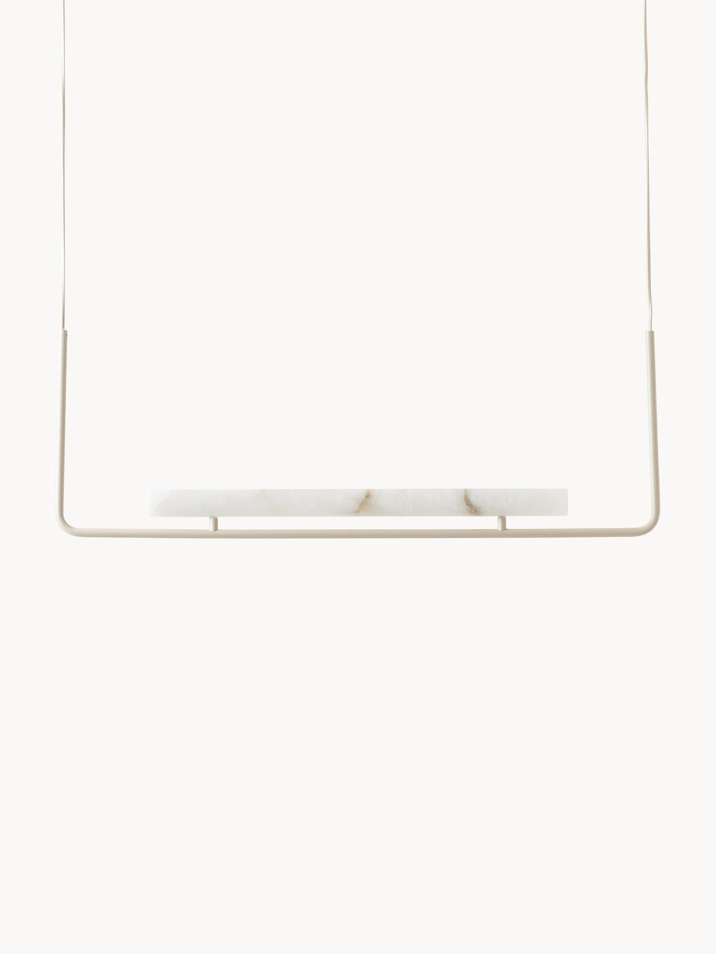 Grande suspension LED en albâtre Ingmund - Albâtre blanc, blanc cassé