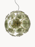 Suspension de verre Valdi - Vert olive, doré