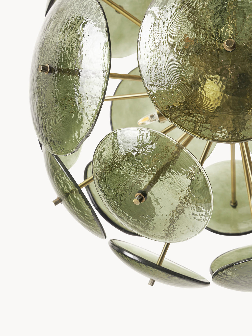 Suspension de verre Valdi - Vert olive, doré
