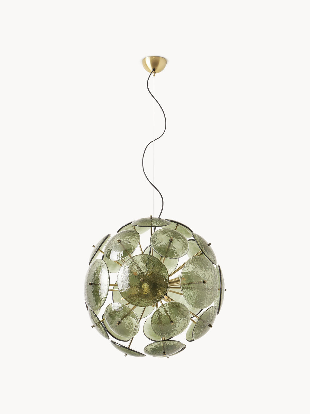 Suspension de verre Valdi - Vert olive, doré