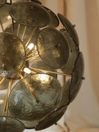 Suspension de verre Valdi - Vert olive, doré