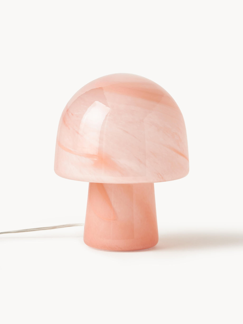 Petite lampe à poser look marbre Ean - Rouge corail look marbre