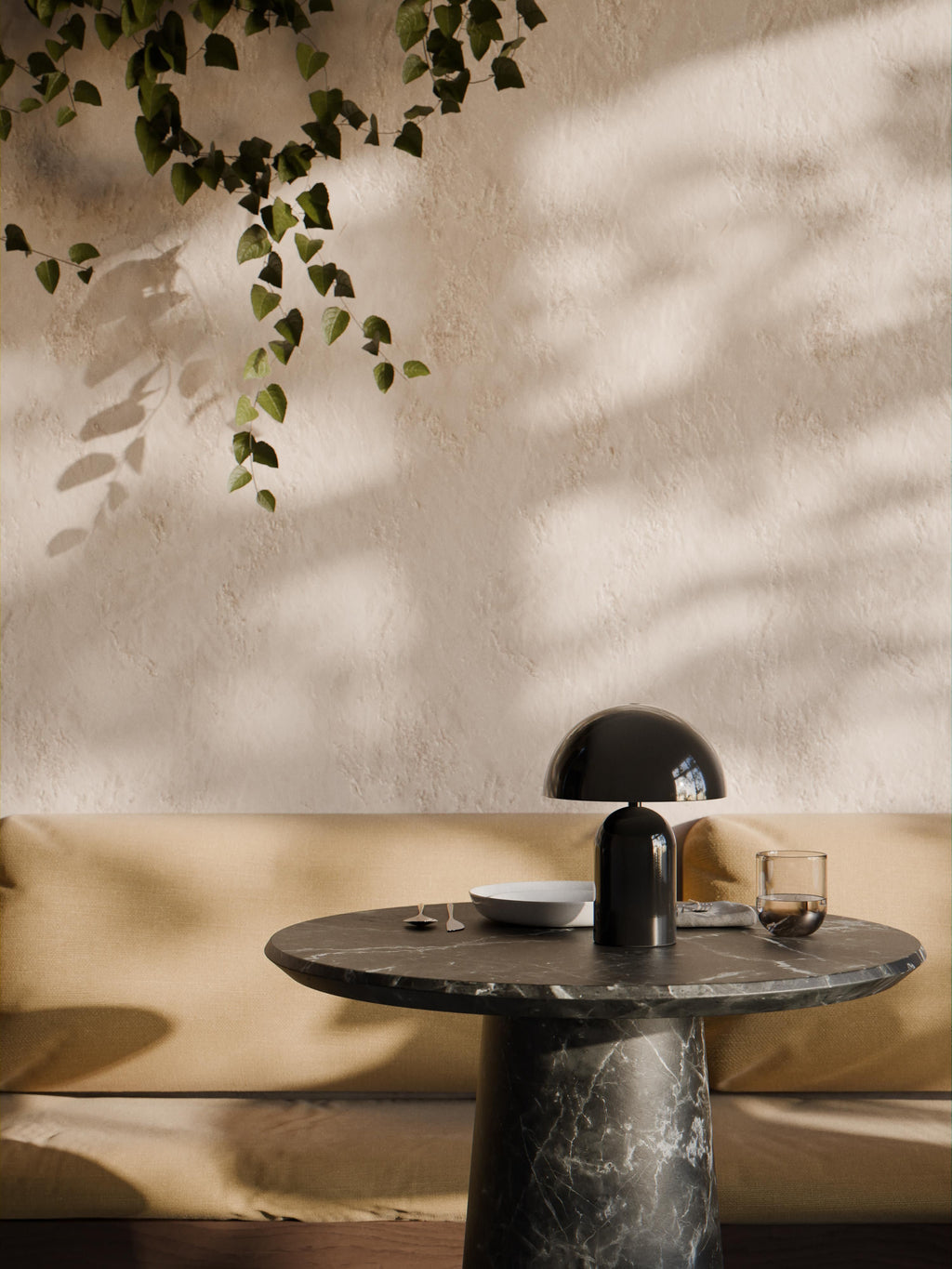 Petite lampe à poser LED mobile Elmo, intensité ajustable - Noir, haute brillance