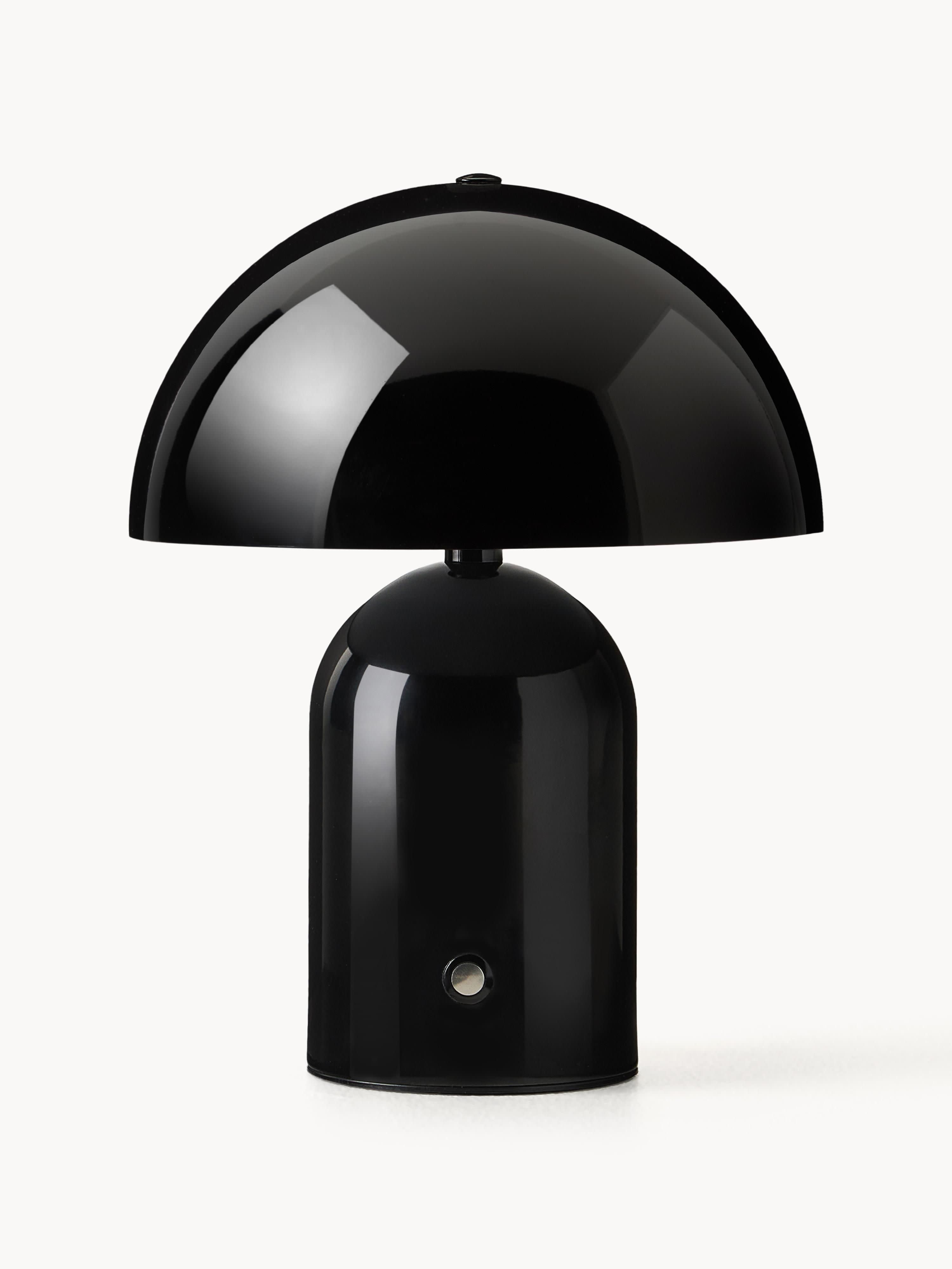 Petite lampe à poser LED mobile Elmo, intensité ajustable - Noir, haute brillance