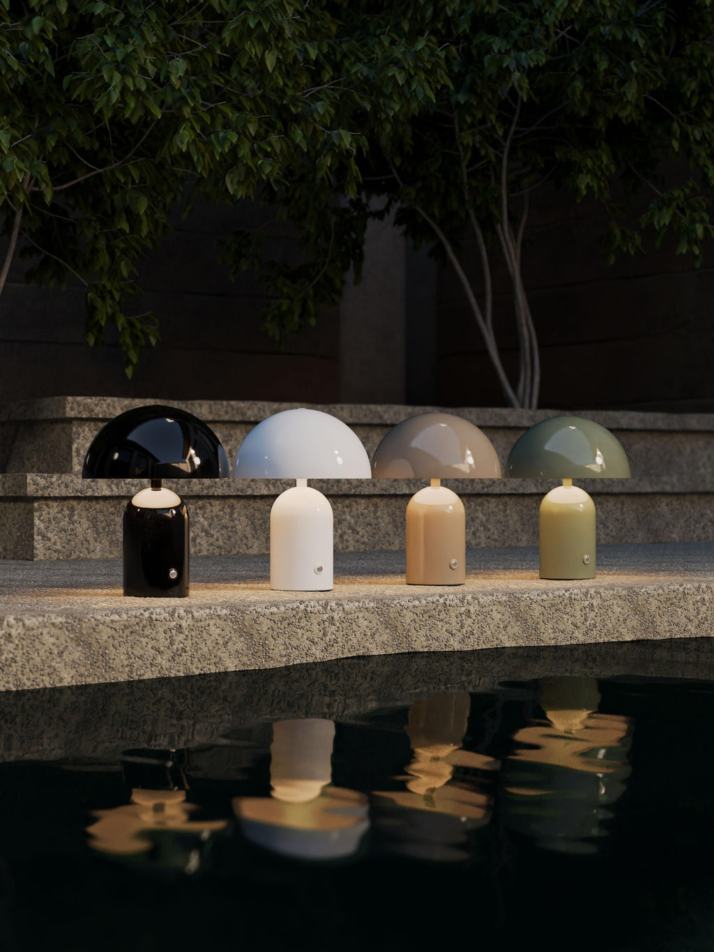 Petite lampe à poser LED mobile Elmo, intensité ajustable - Noir, haute brillance